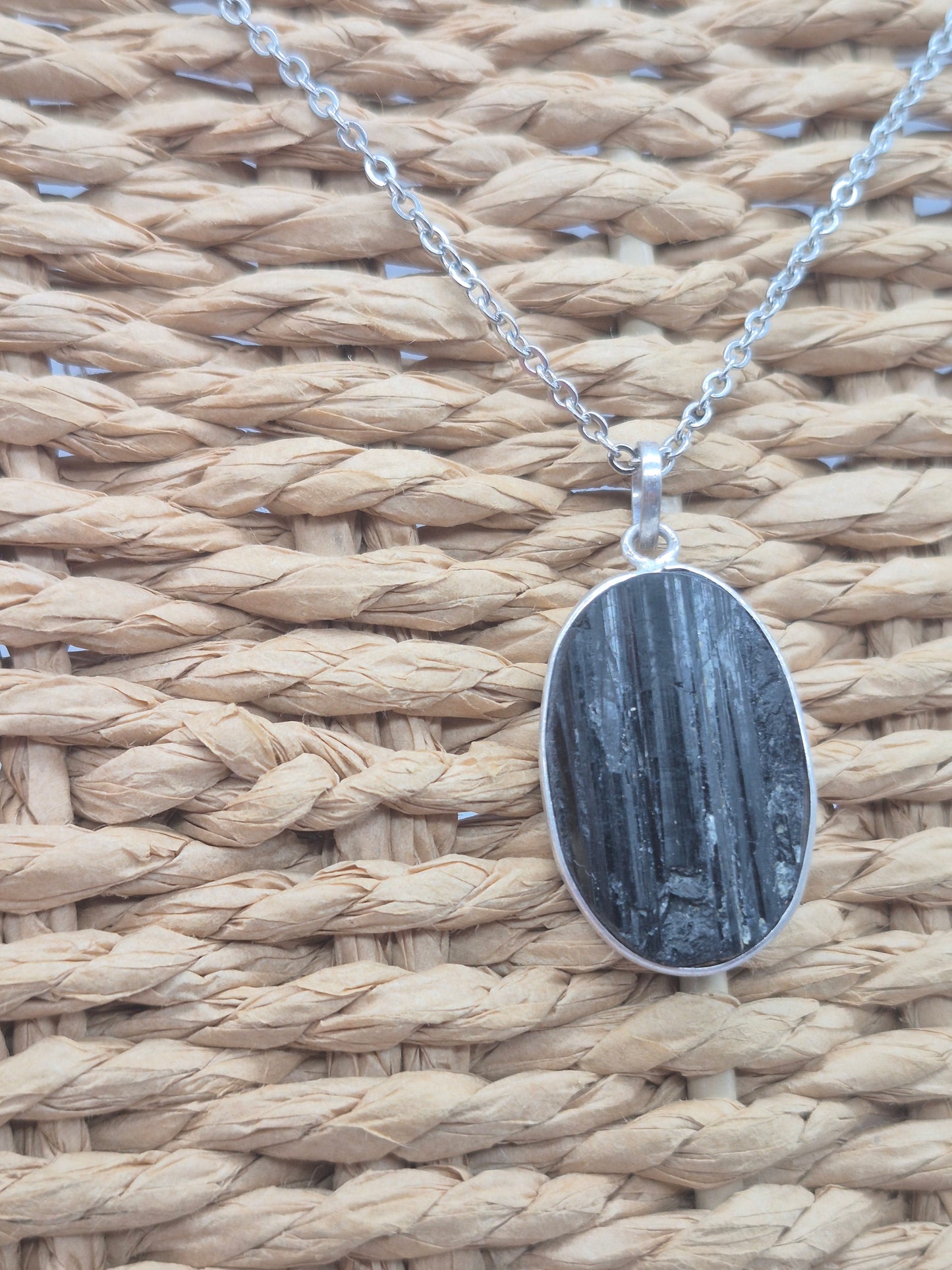 Black Tourmaline Silver Necklace