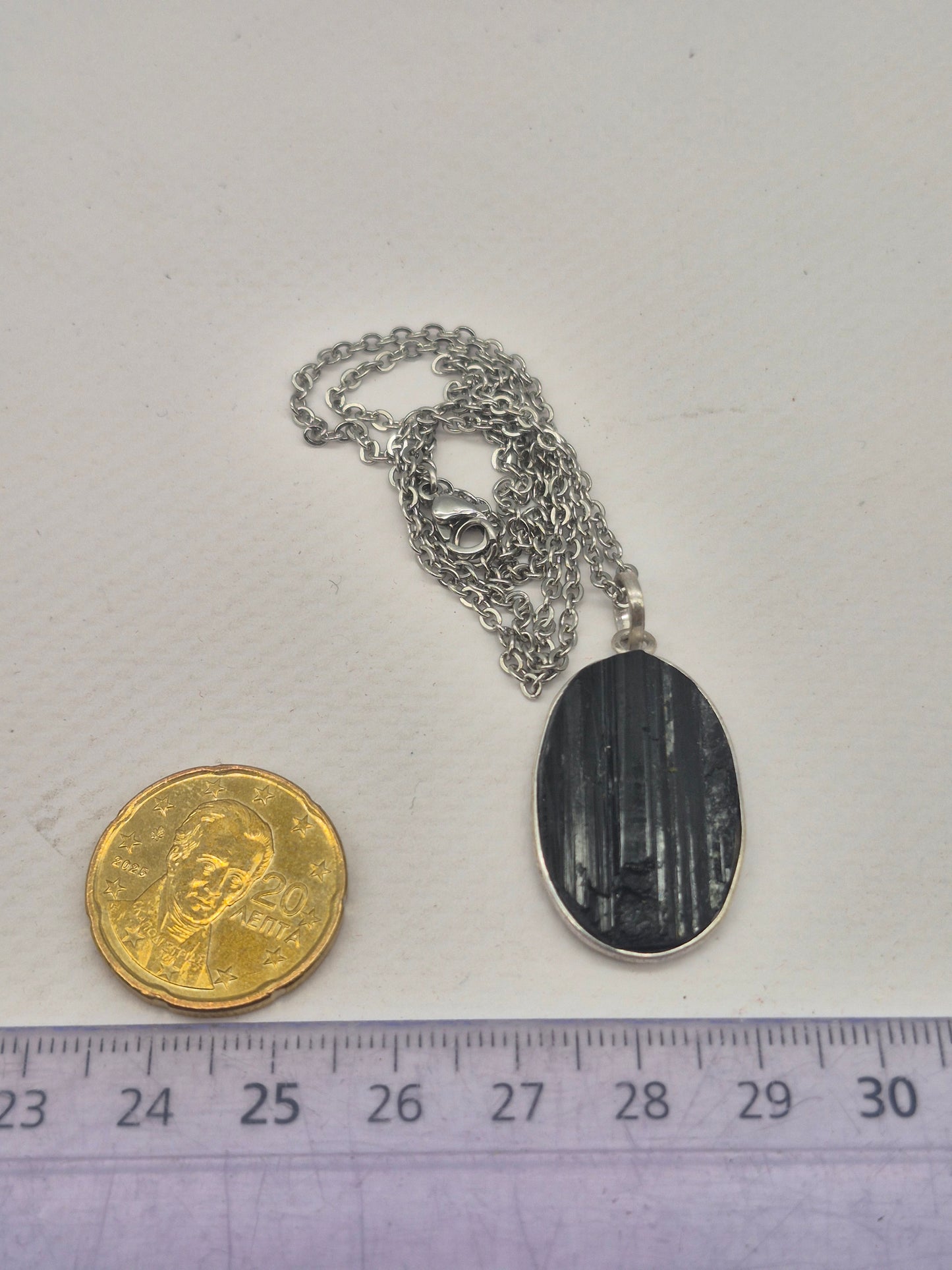 Black Tourmaline Silver Necklace