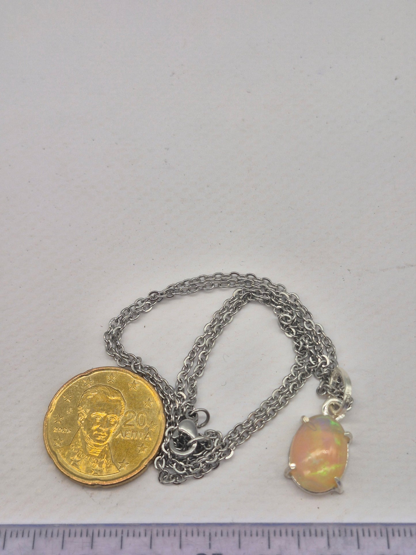 Ethiopian Opal Silver 925 Necklace (RARE)