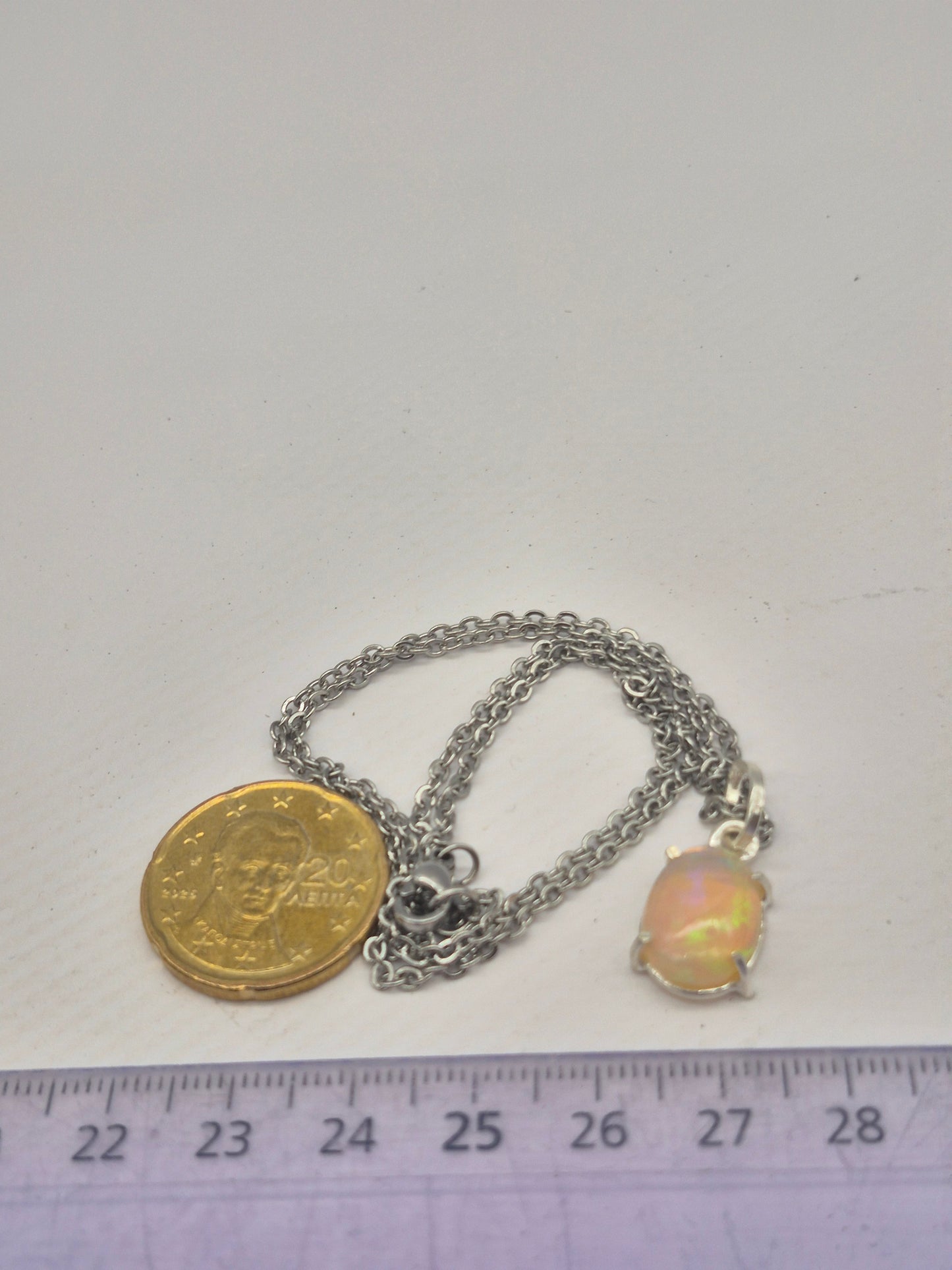 Ethiopian Opal Silver 925 Necklace (RARE)