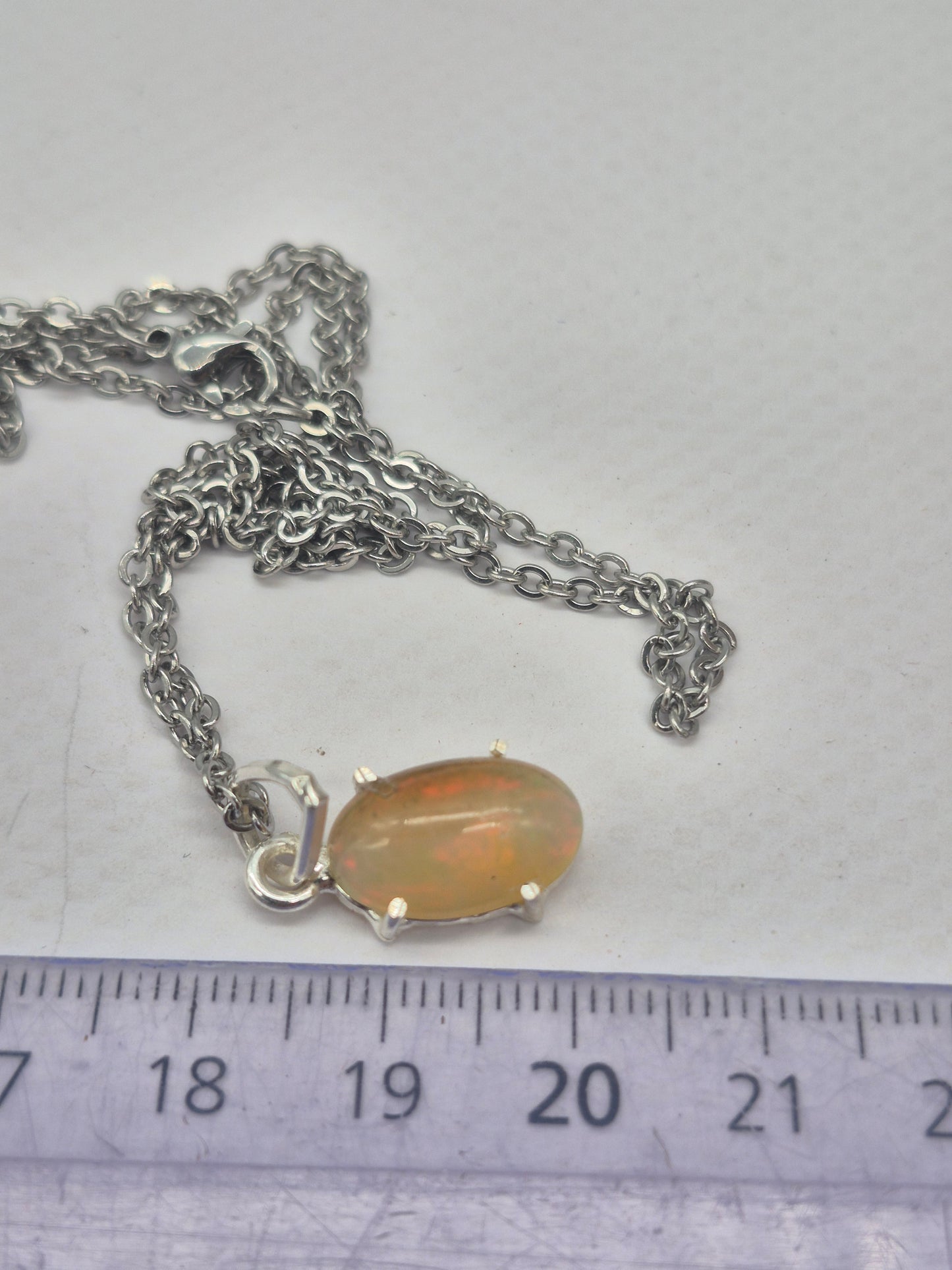 Ethiopian Opal Silver 925 Necklace (RARE)