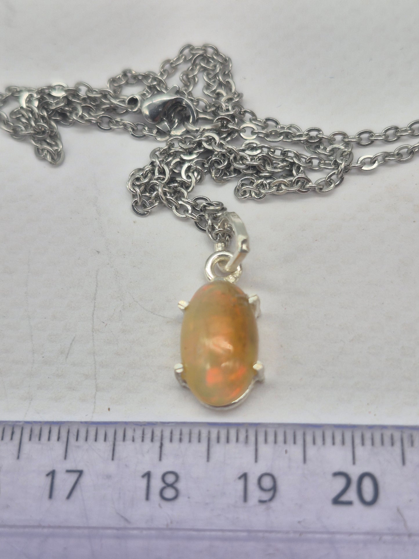 Ethiopian Opal Silver 925 Necklace (RARE)