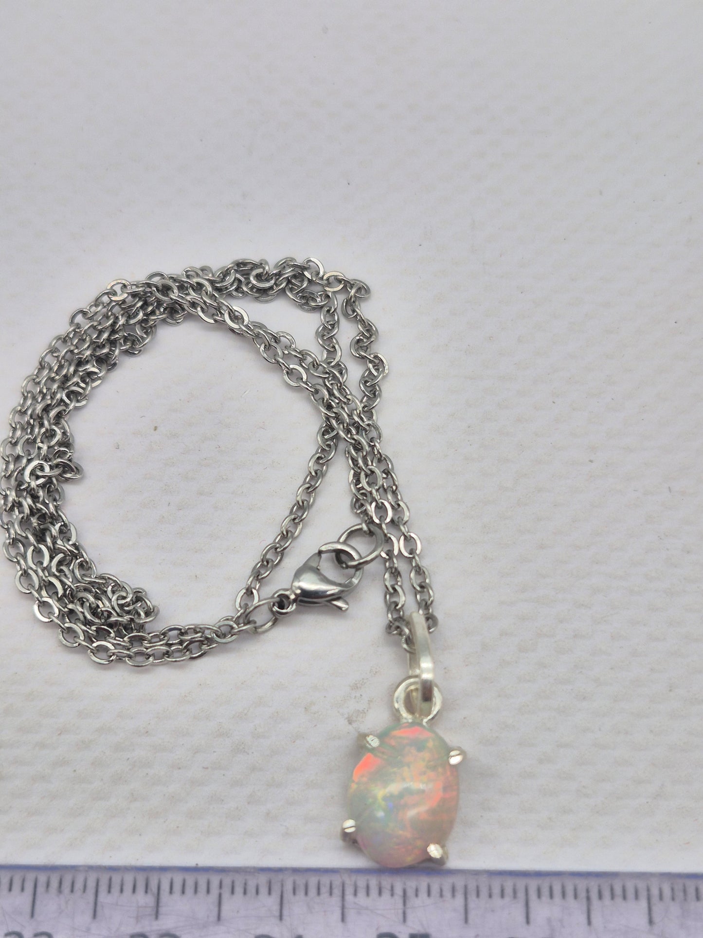 Ethiopian Opal Silver 925 Necklace (RARE)
