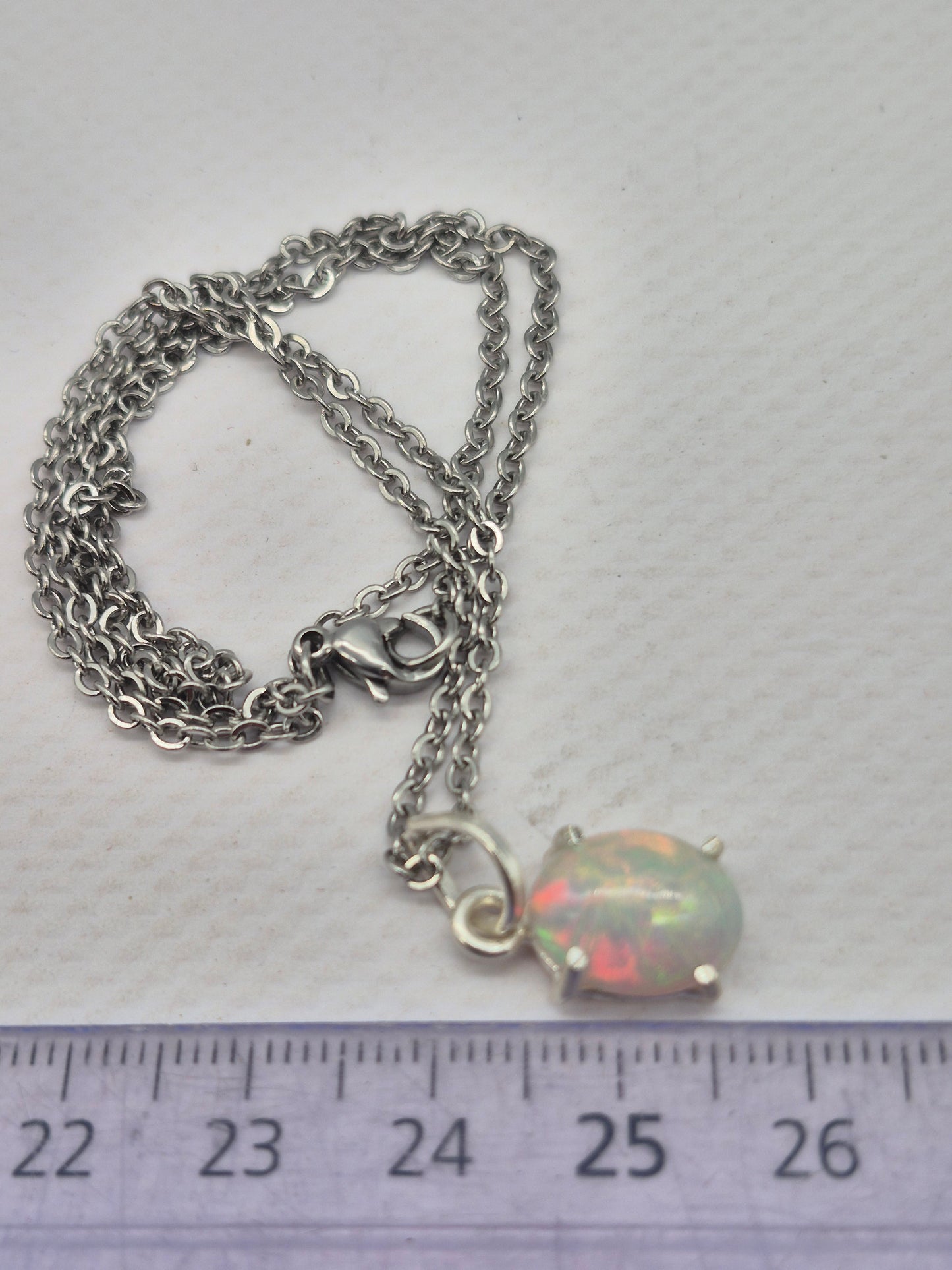 Ethiopian Opal Silver 925 Necklace (RARE)