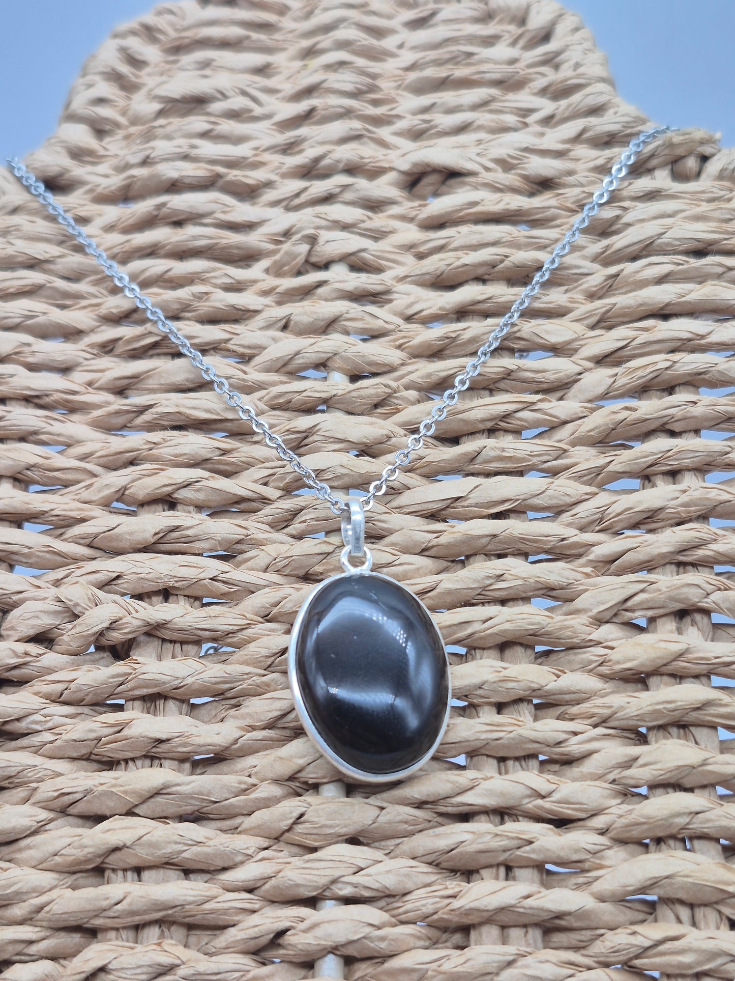 Smoked Quartz  Silver 925 Oval Pendant Oval Cabochon Crystal