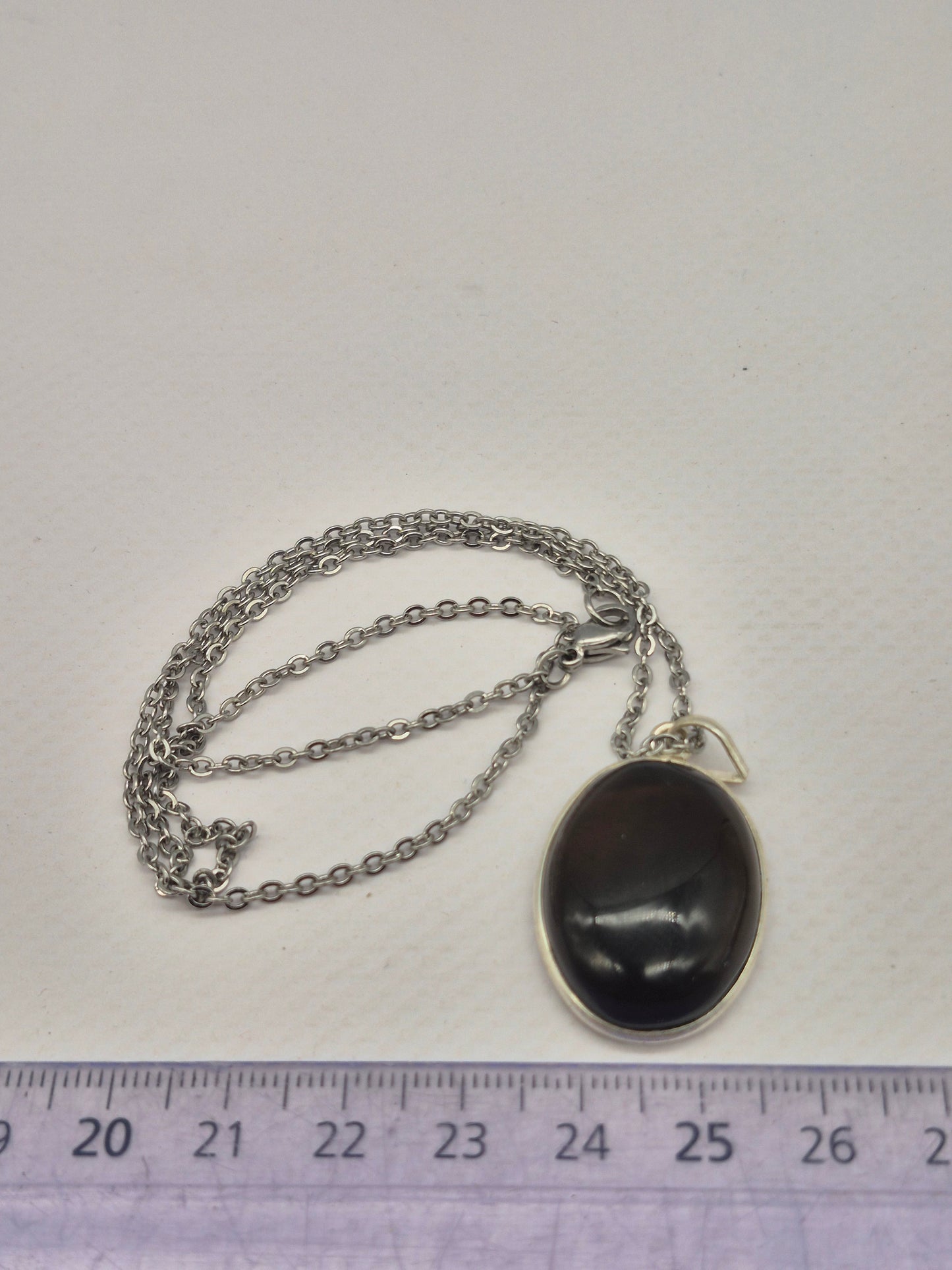 Smoked Quartz  Silver 925 Oval Pendant Oval Cabochon Crystal