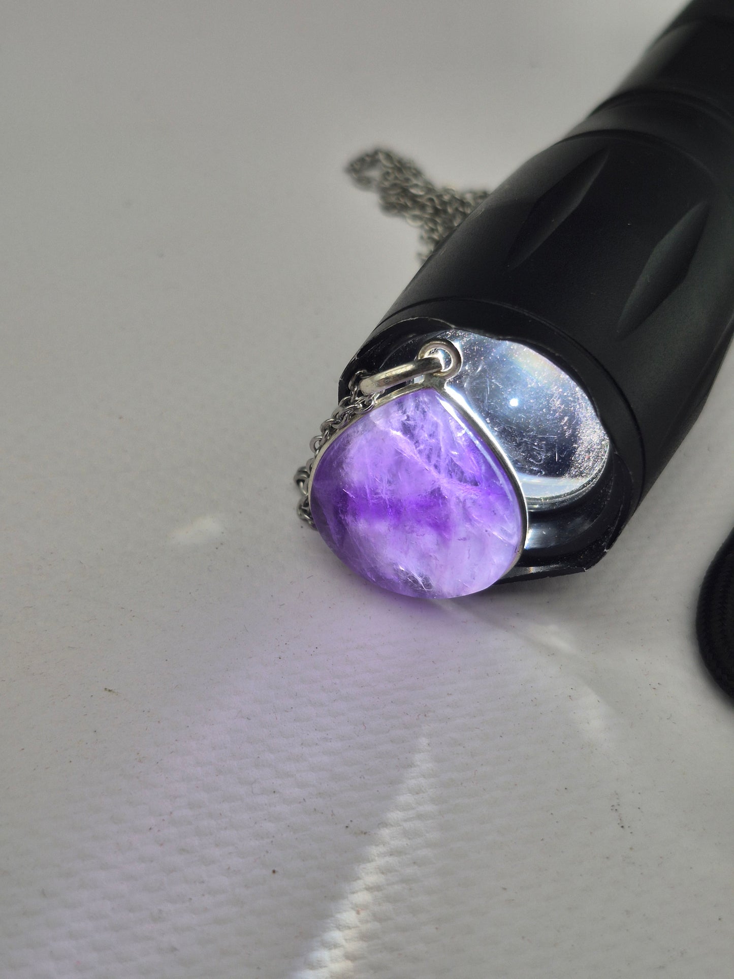 Amethyst Silver 925 Pendant Teardrop - Cabochon Crystal Necklace