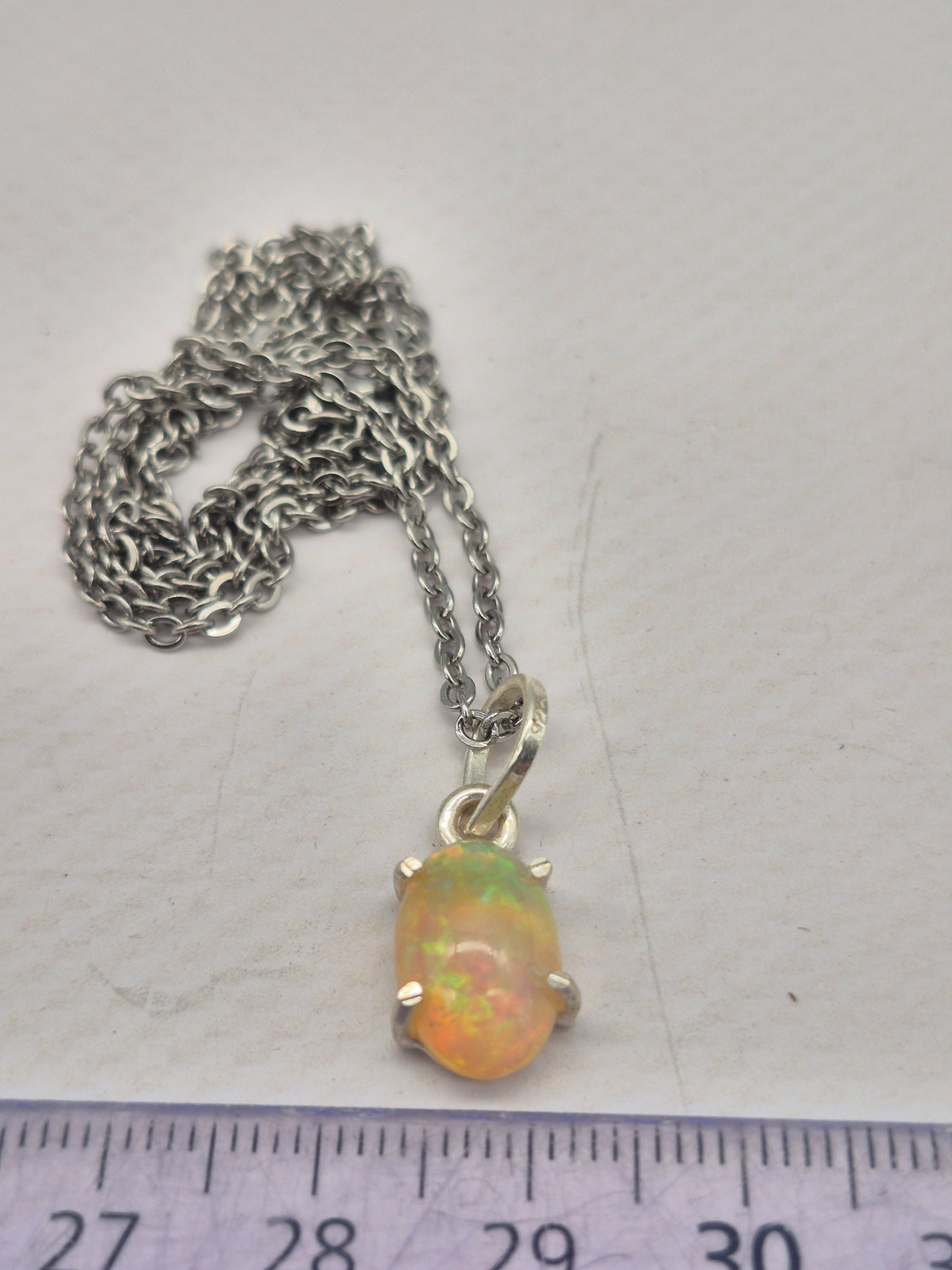 Ethiopian Opal Silver 925 Necklace (RARE)