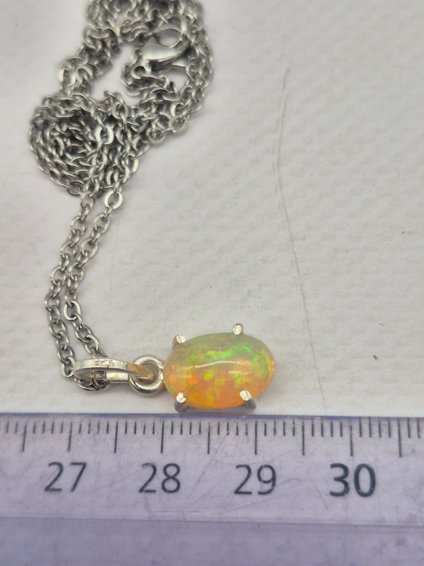 Ethiopian Opal Silver 925 Necklace (RARE)