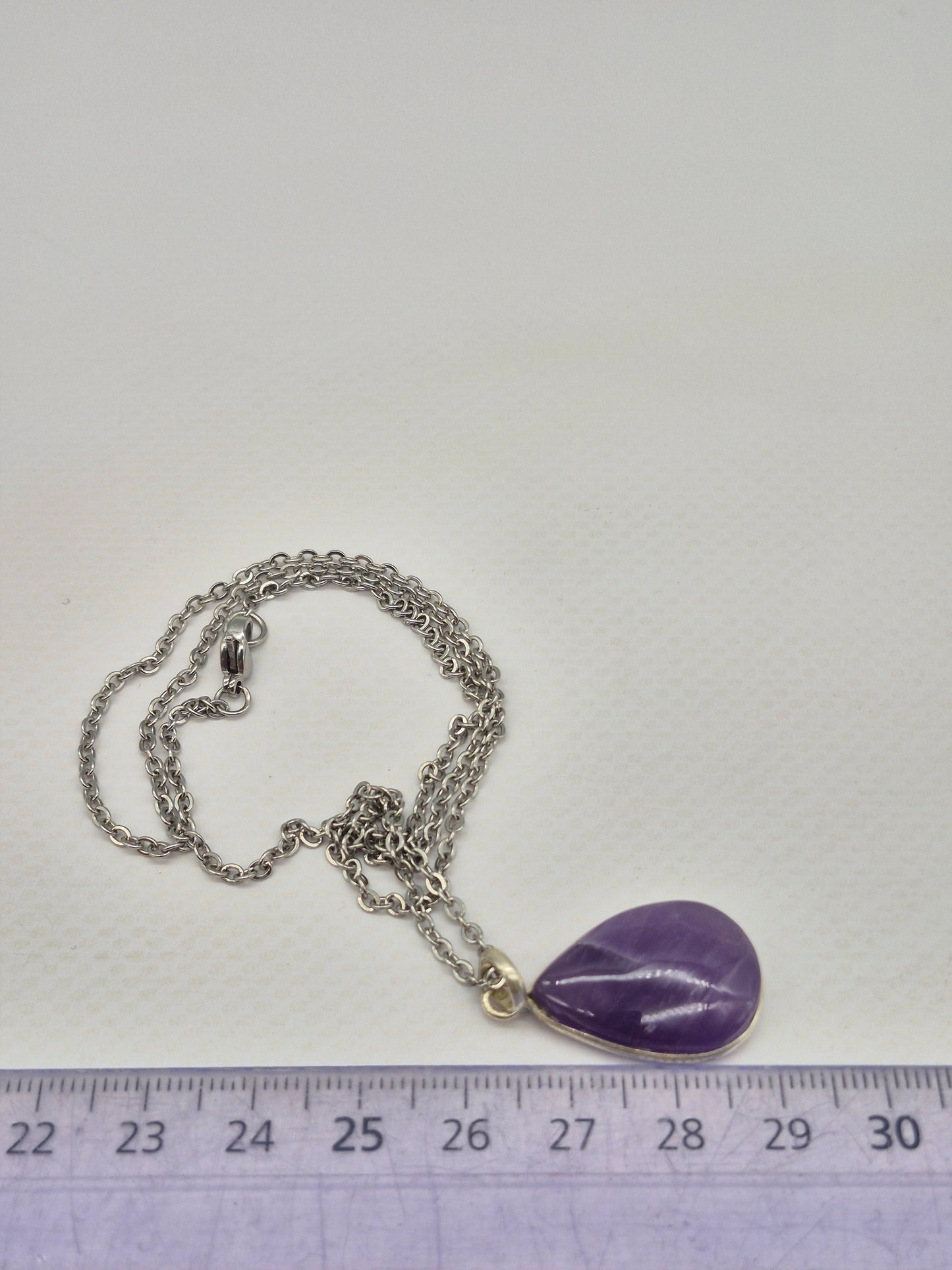 Amethyst Silver 925 Pendant Teardrop - Cabochon Crystal Necklace