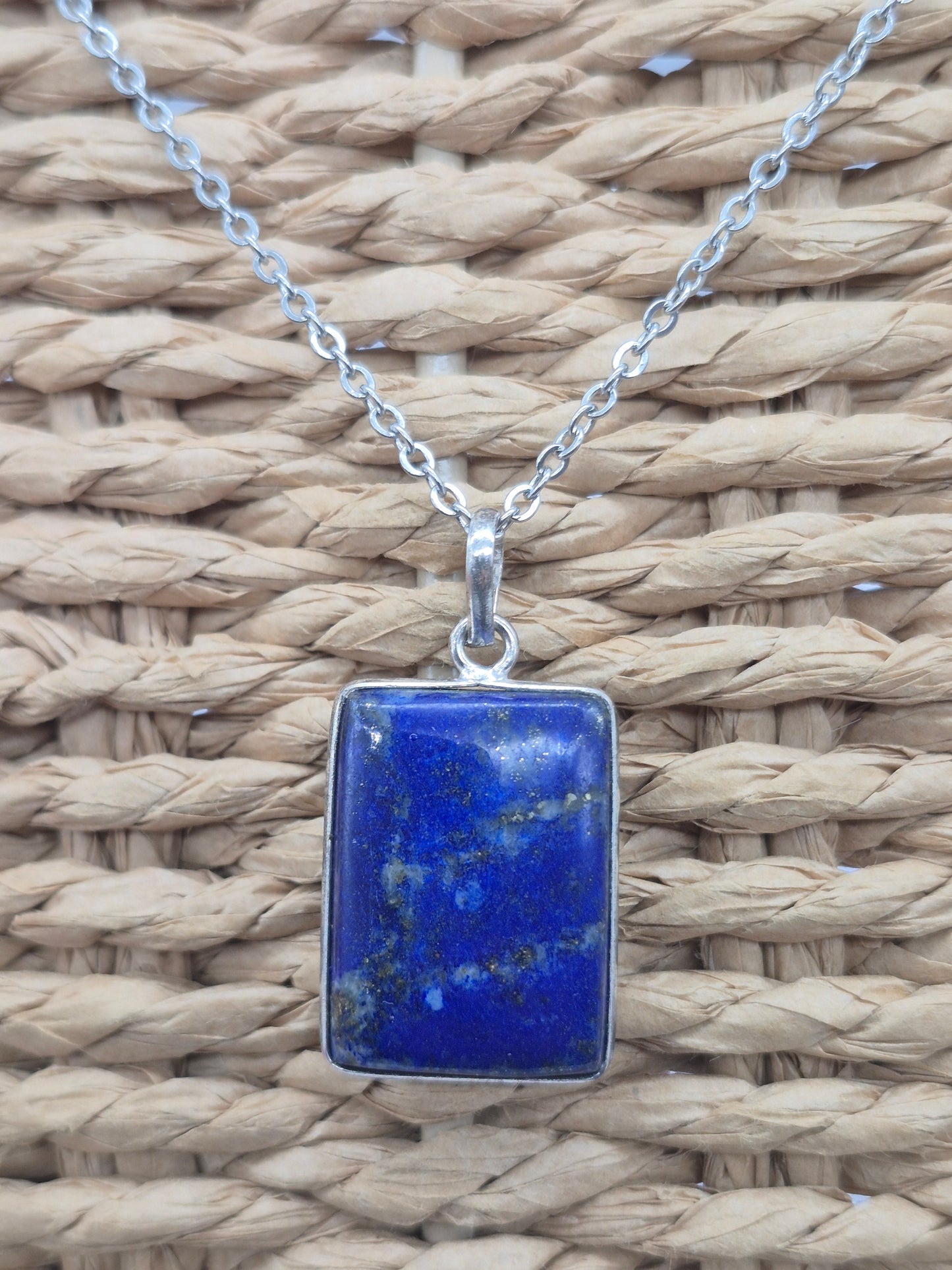 Lapis Lazuli Crystal Necklace Silver 925