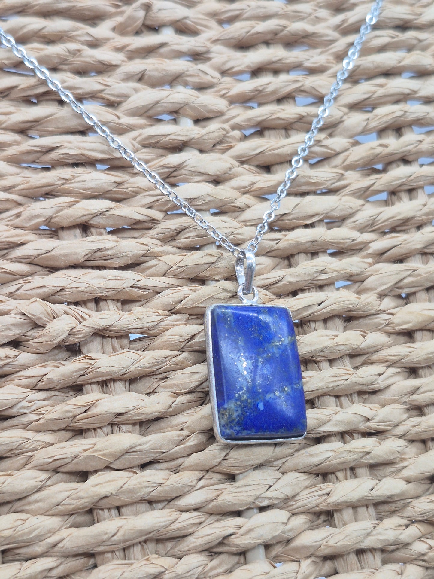Lapis Lazuli Crystal Necklace Silver 925