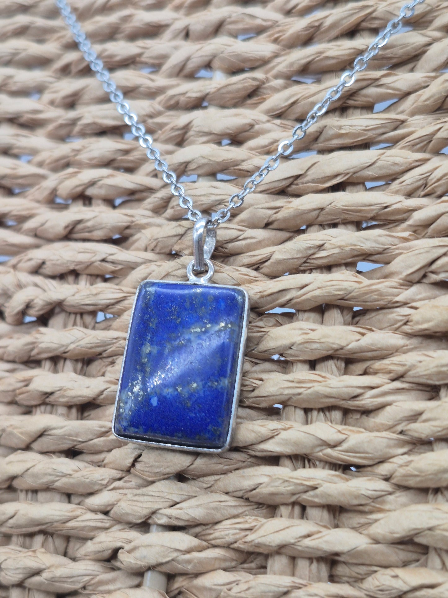 Lapis Lazuli Crystal Necklace Silver 925