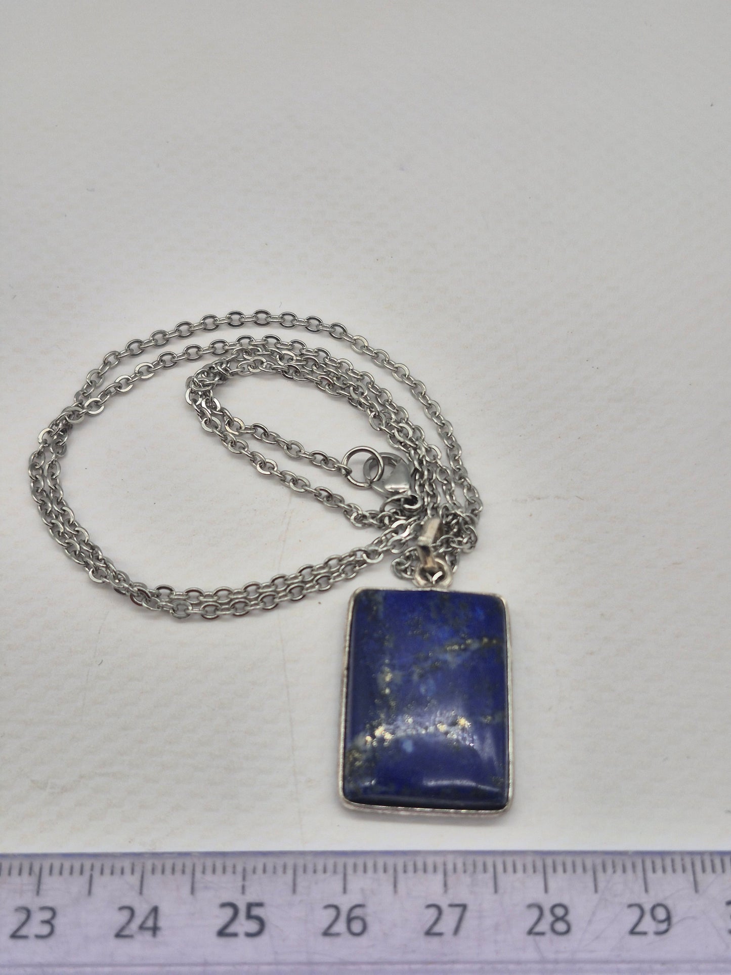Lapis Lazuli Crystal Necklace Silver 925