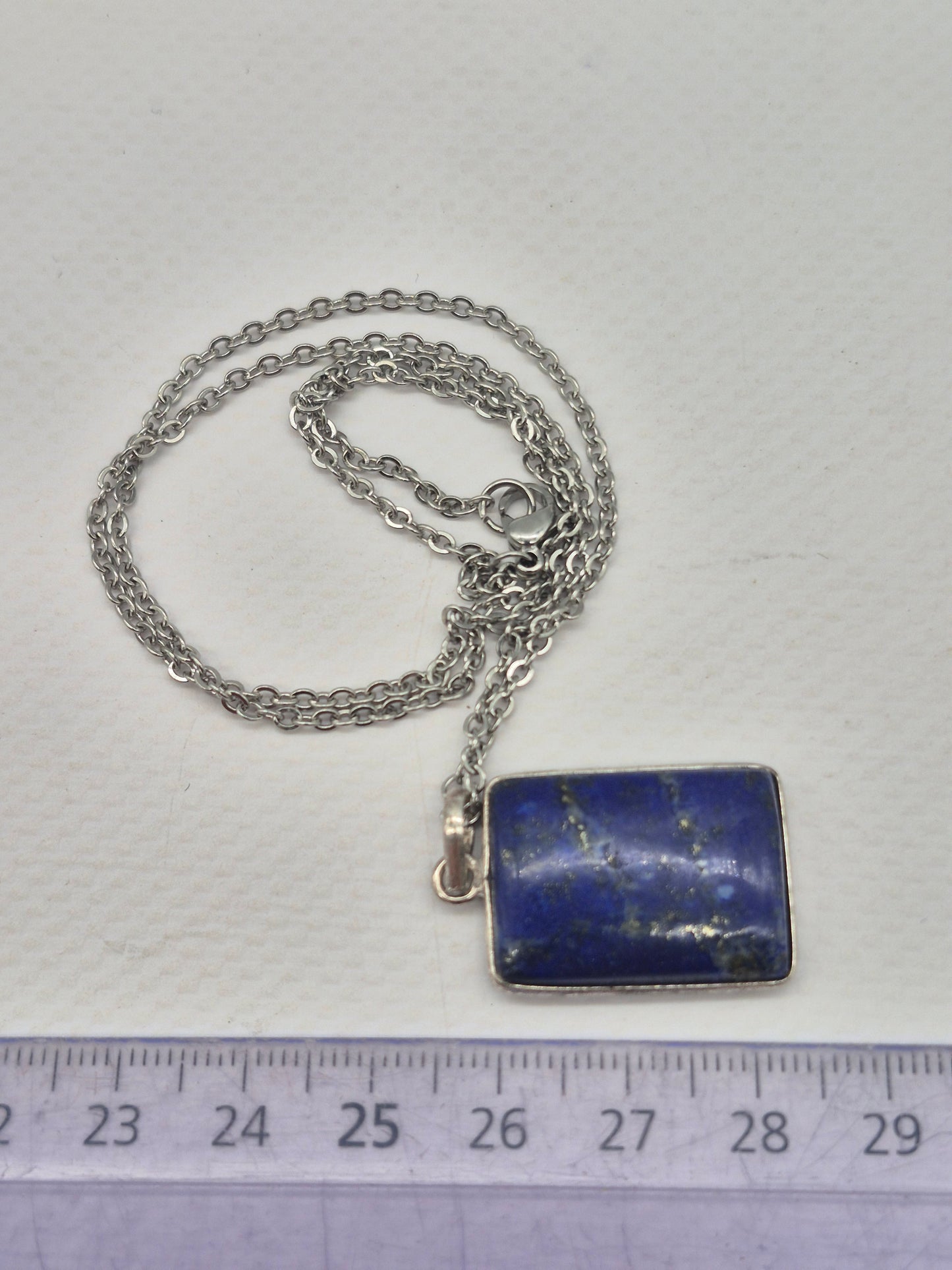 Lapis Lazuli Crystal Necklace Silver 925