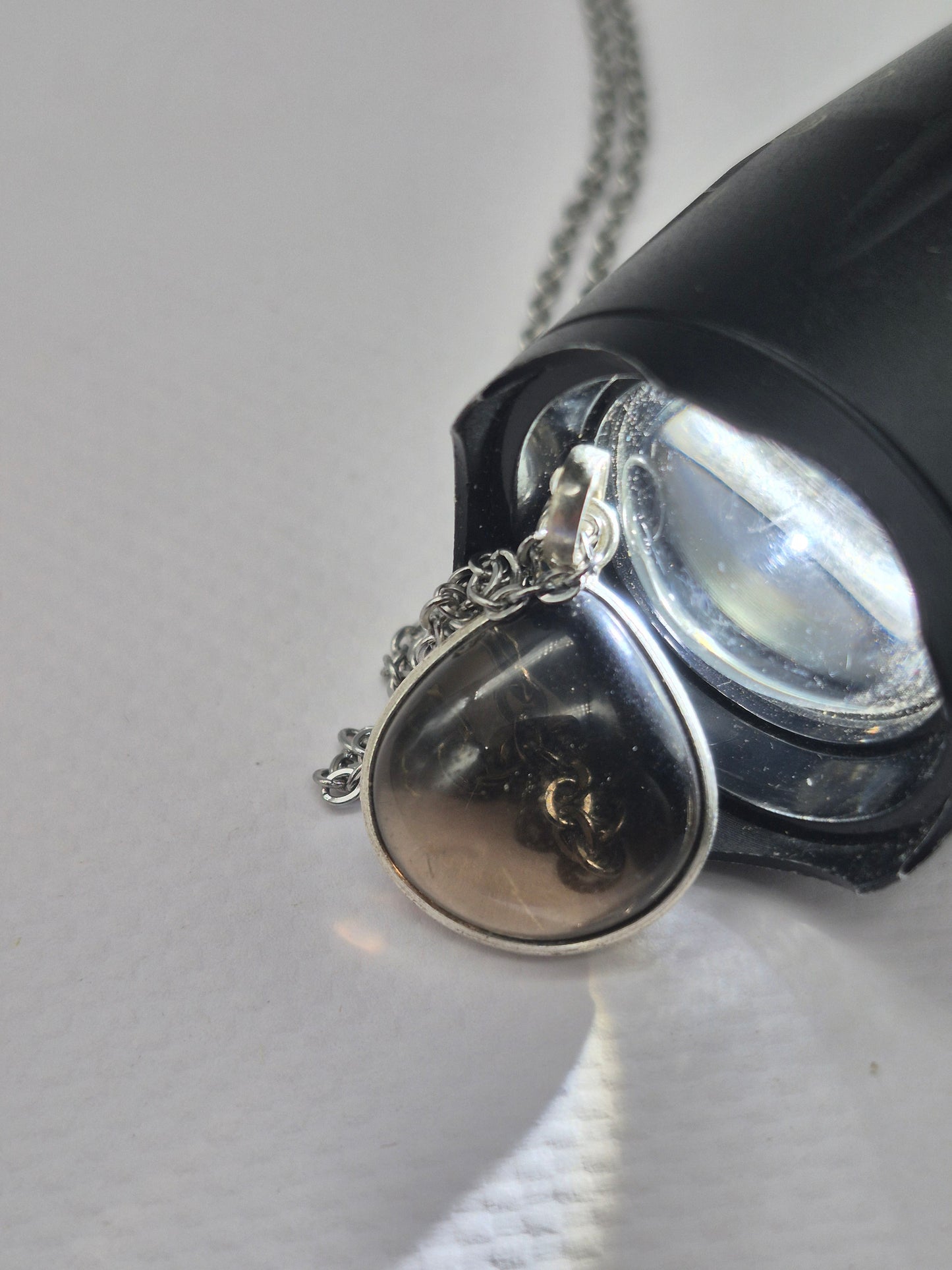 Smoked Quartz  Silver 925 Pendant Oval Cabochon Crystal