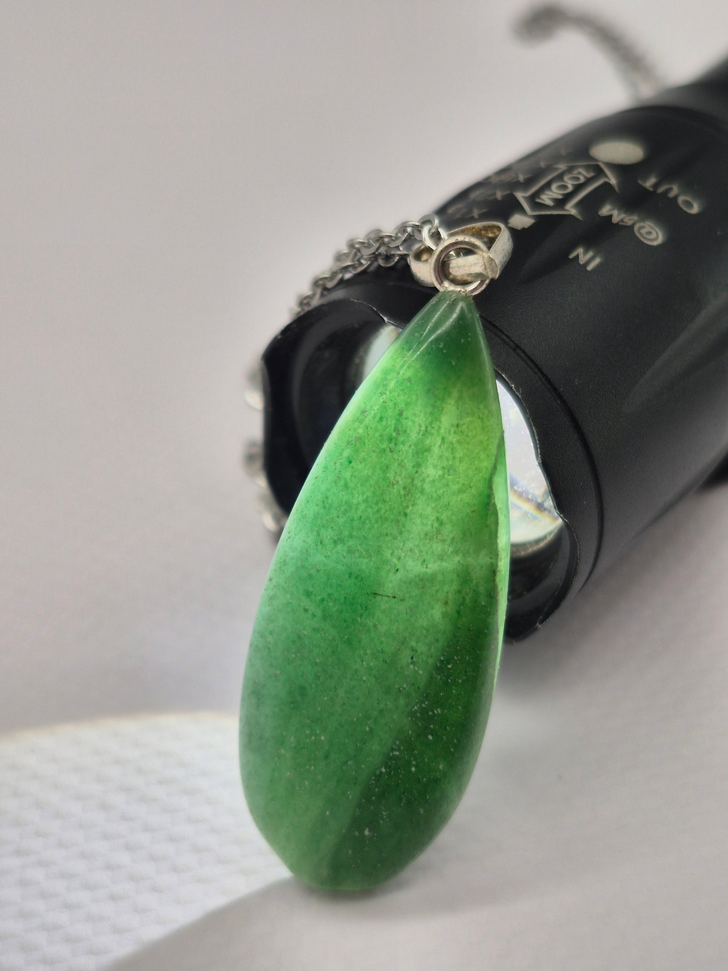 Green Aventurine Necklace – Crystal Pendant with Stainless Steel Chain