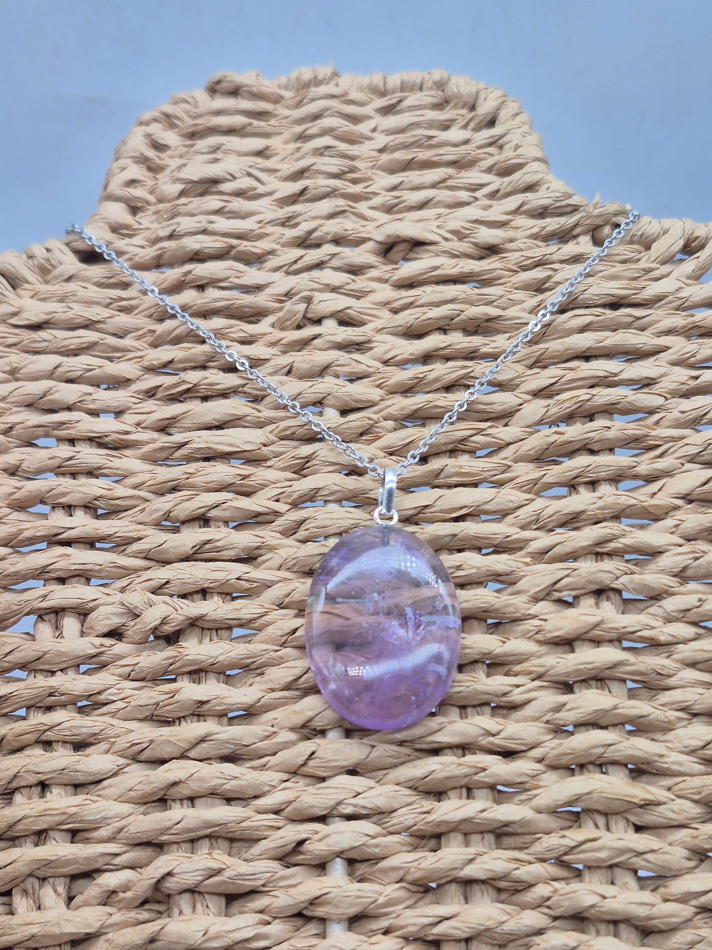 Ametrine Crystal Necklace Silver Hook 925  Stailnless steel Chain, Healing Crystal