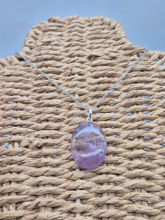 Ametrine Crystal Necklace Silver Hook 925  Stailnless steel Chain, Healing Crystal