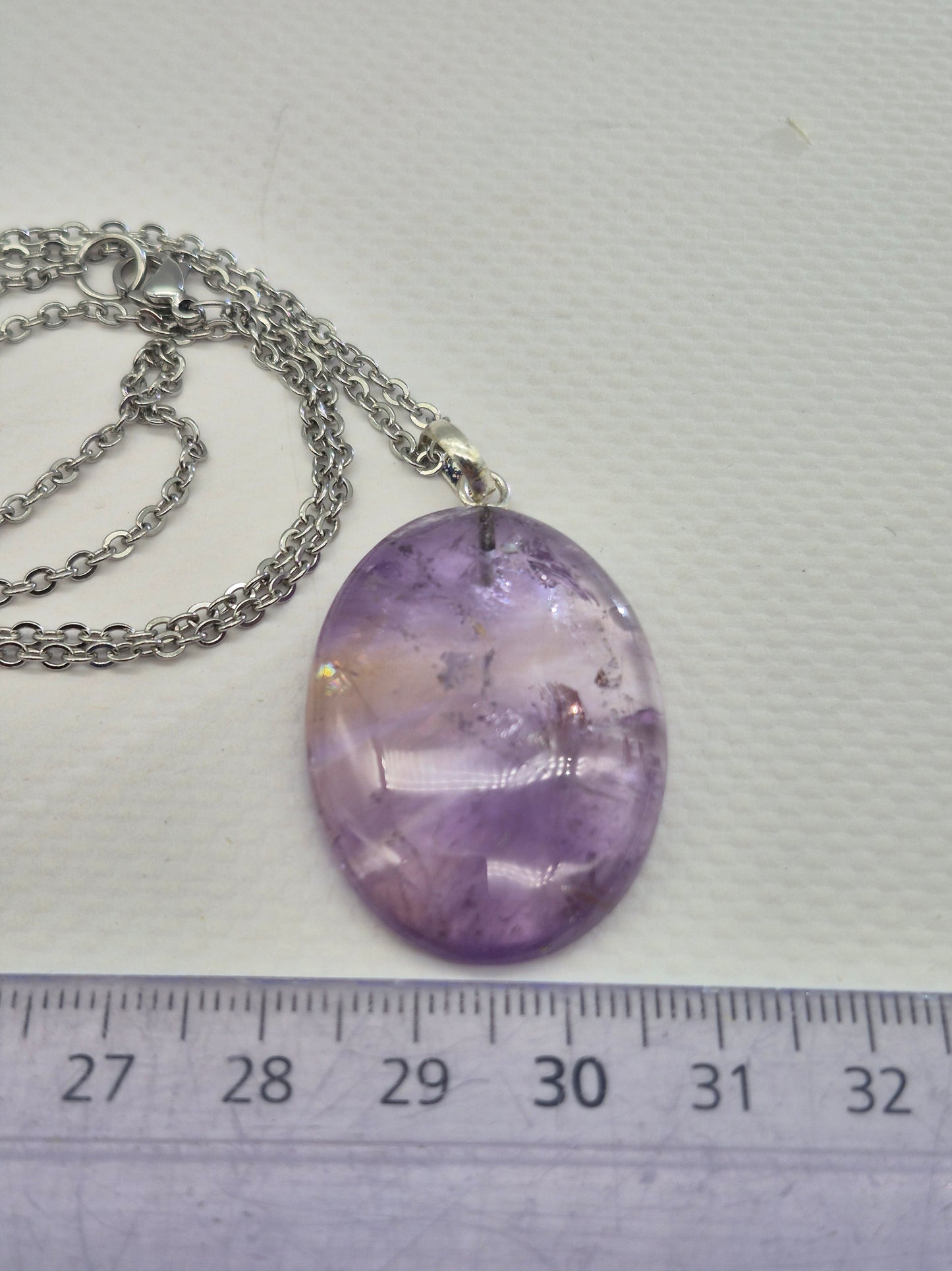 Ametrine Crystal Necklace Silver Hook 925  Stailnless steel Chain, Healing Crystal