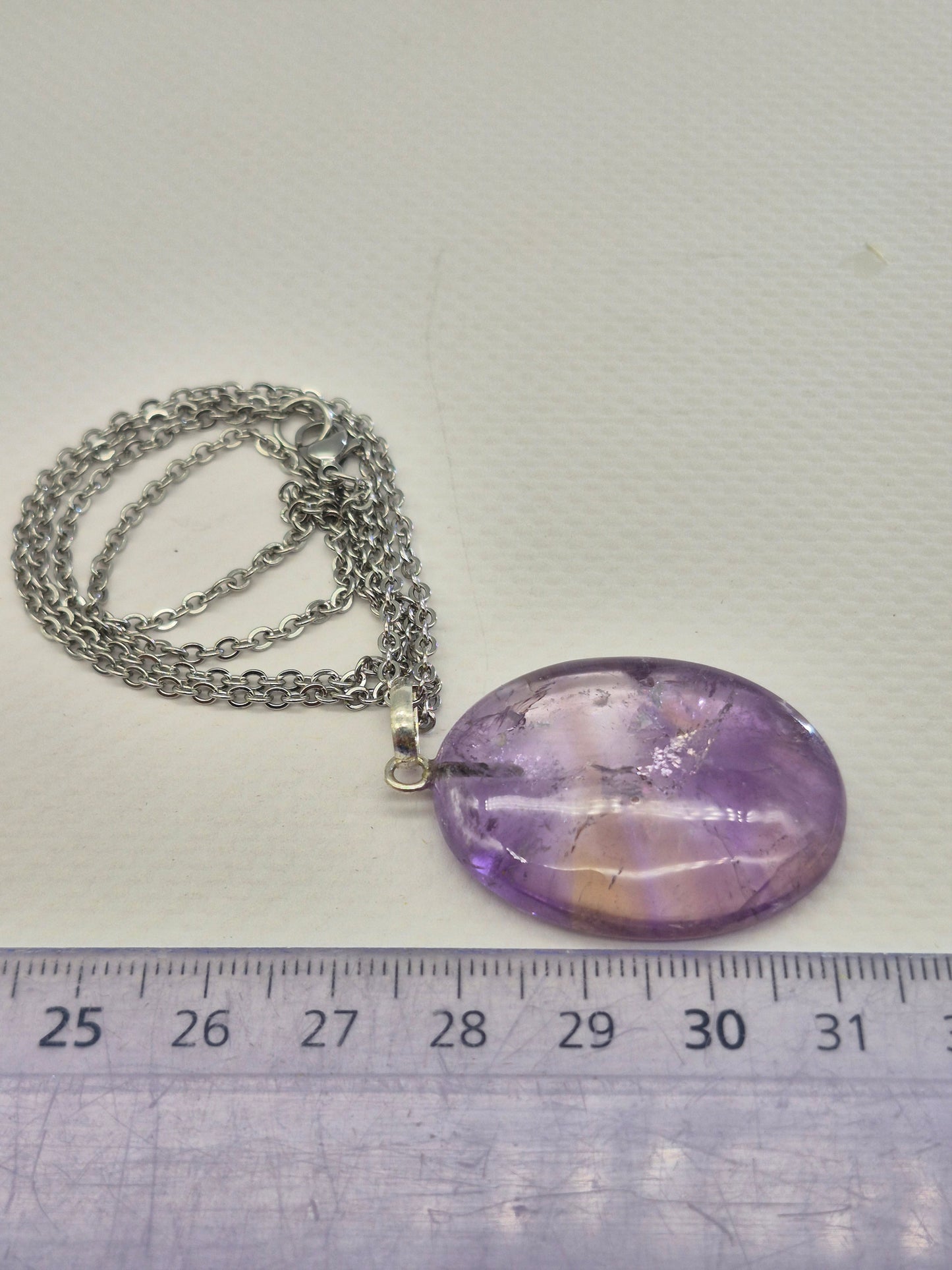 Ametrine Crystal Necklace Silver Hook 925  Stailnless steel Chain, Healing Crystal