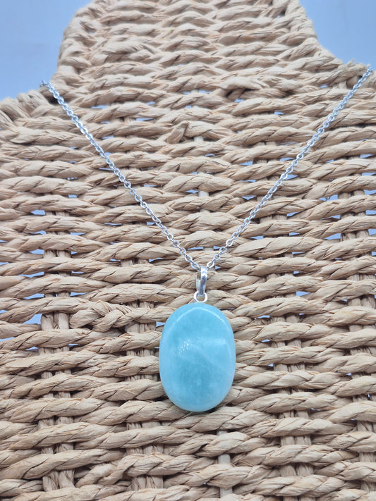 Amazonite Crystal Necklace: Minimalist Gemstone Chain pendant