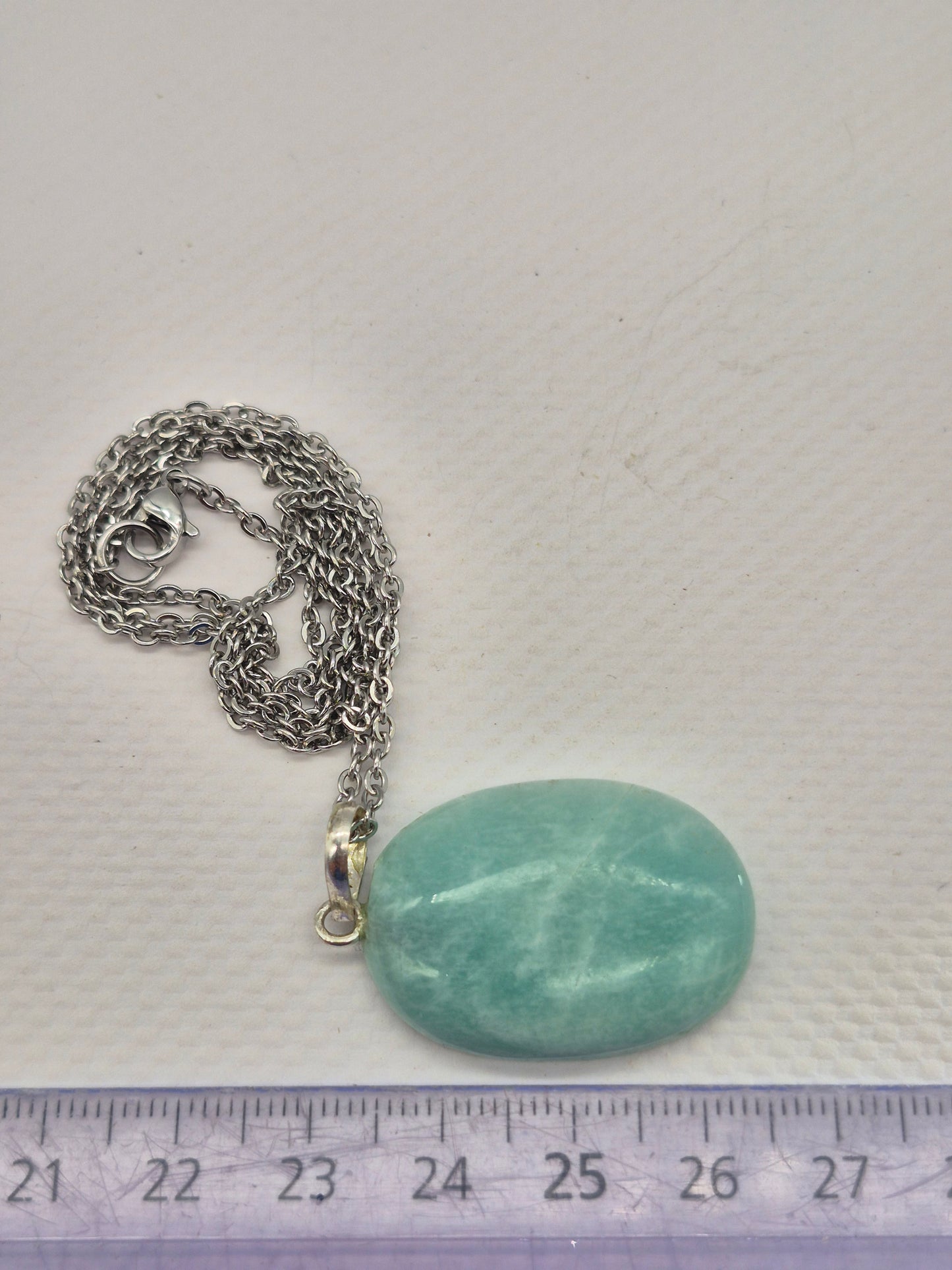 Amazonite Crystal Necklace: Minimalist Gemstone Chain pendant