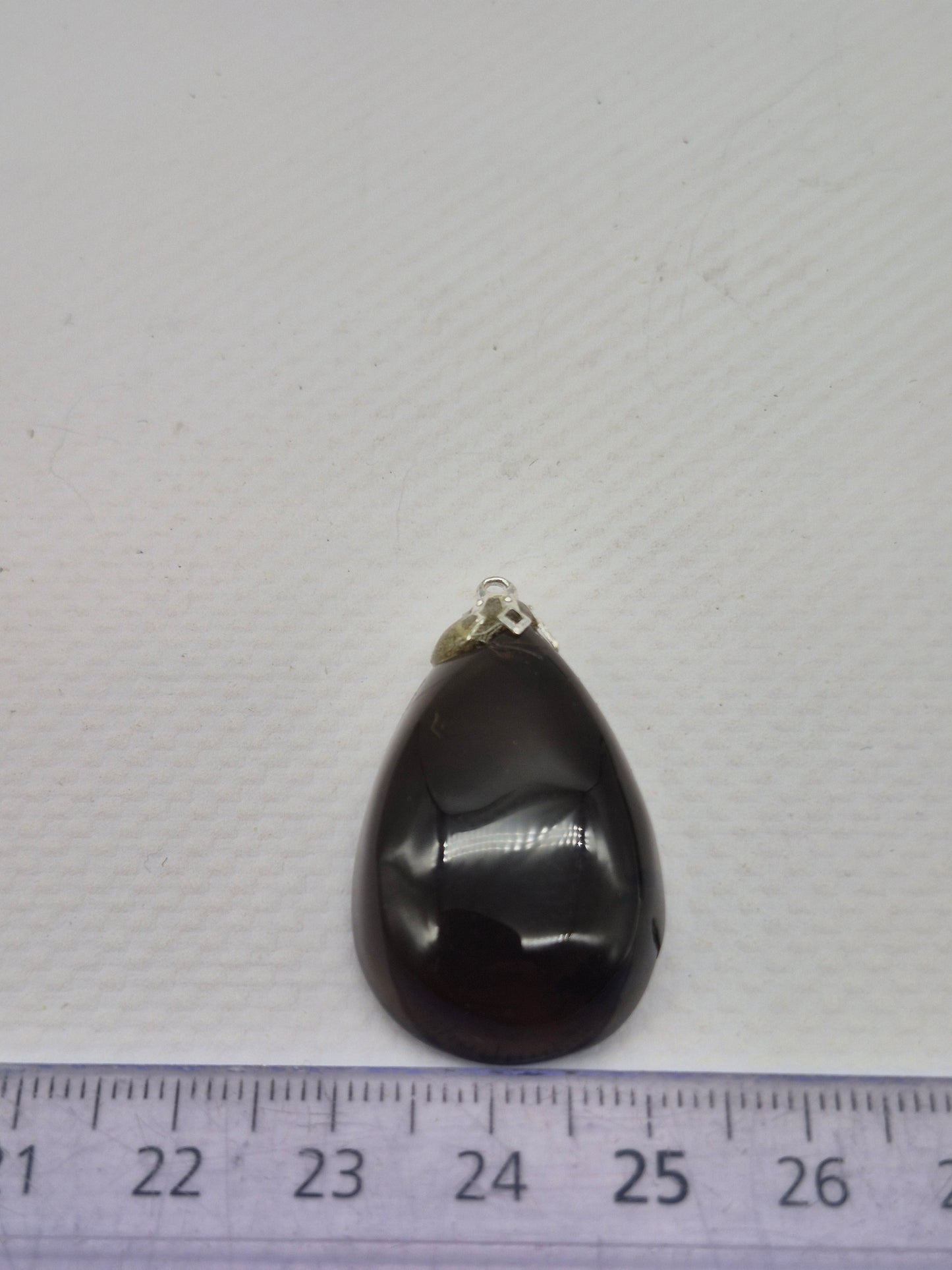 Smoked Quartz Teardrop Shaped Silver Hoop, Stailnless steel Chain, Healing Crystal