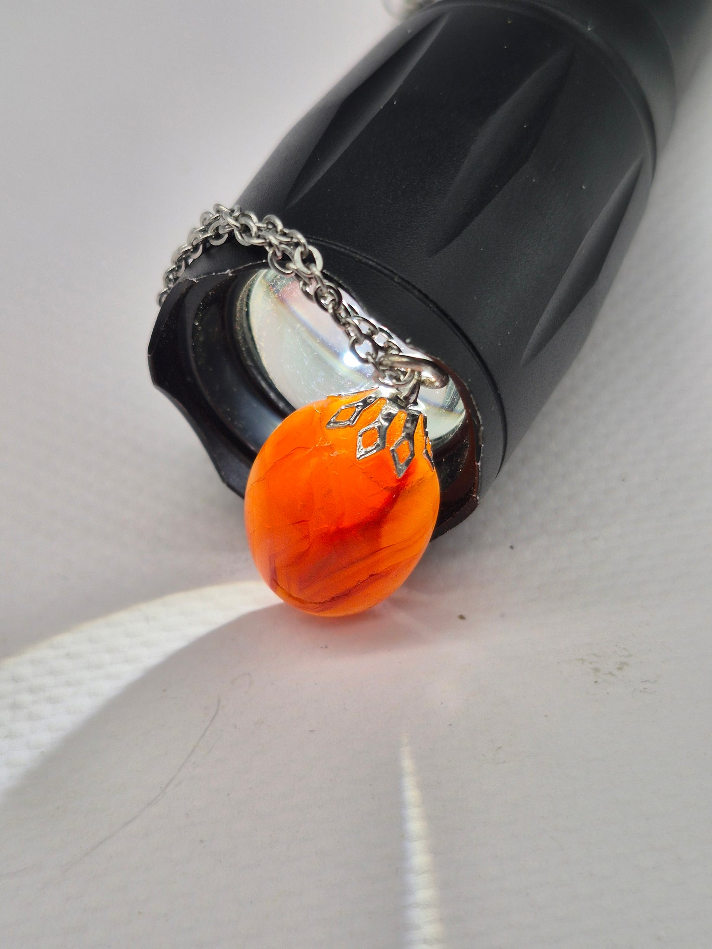 Carnelian Crystal Necklace with Silver Hook, Stailnless steel Chain, Healing Crystal
