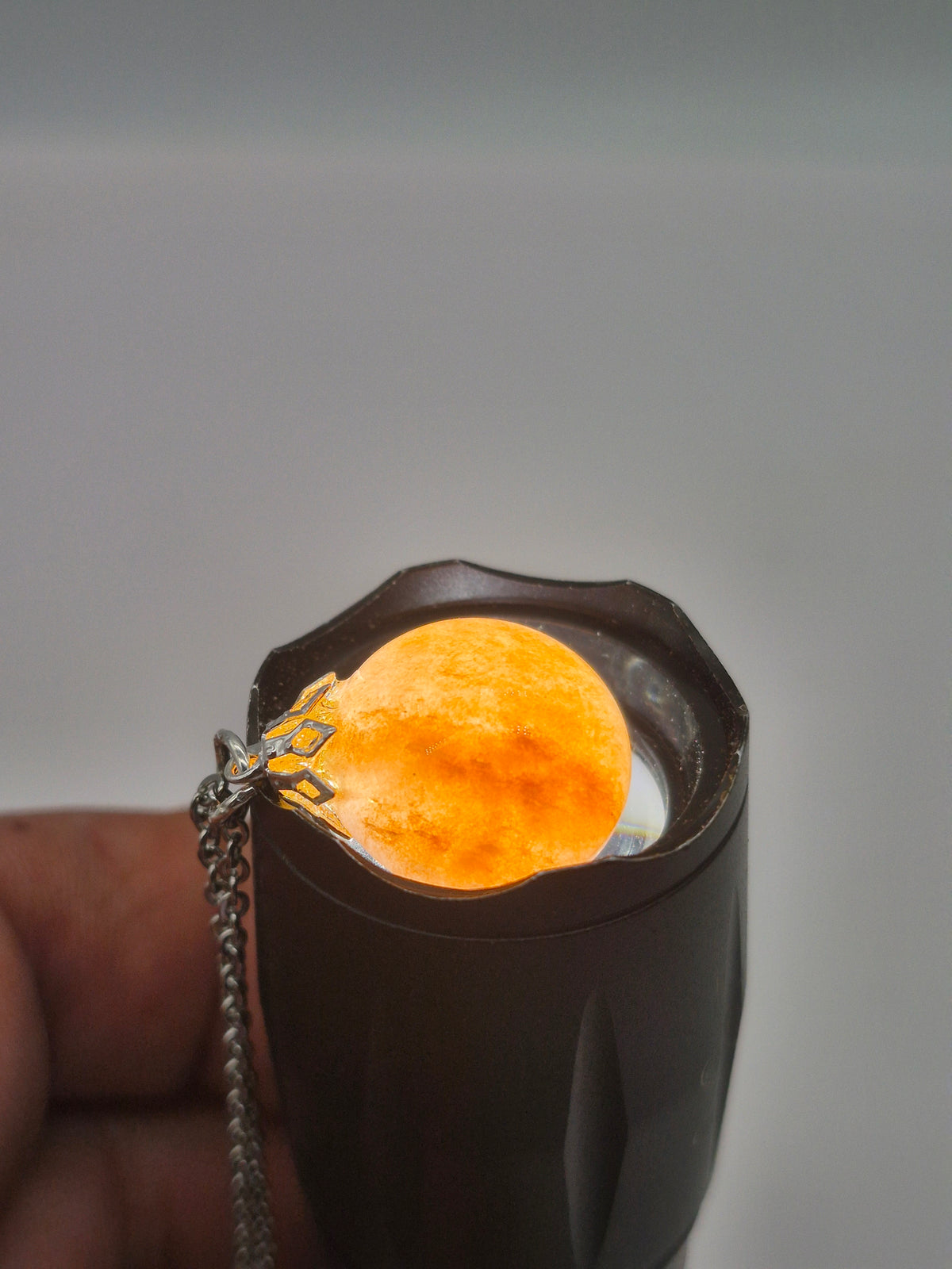 Carnelian Round Crystal Necklace with Silver Hook, Stailnless steel Chain, Healing Crystal