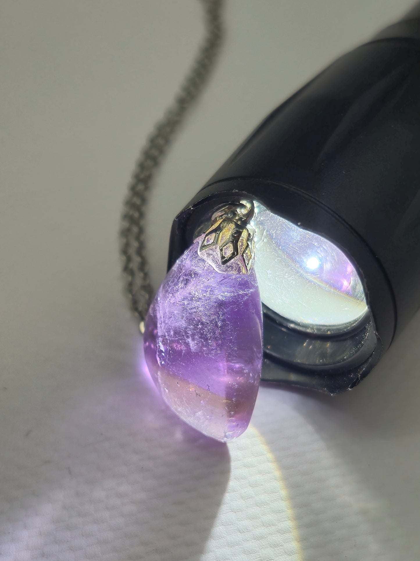 Ametrine Crystal Necklace Silver Hook 925  Stailnless steel Chain, Healing Crystal