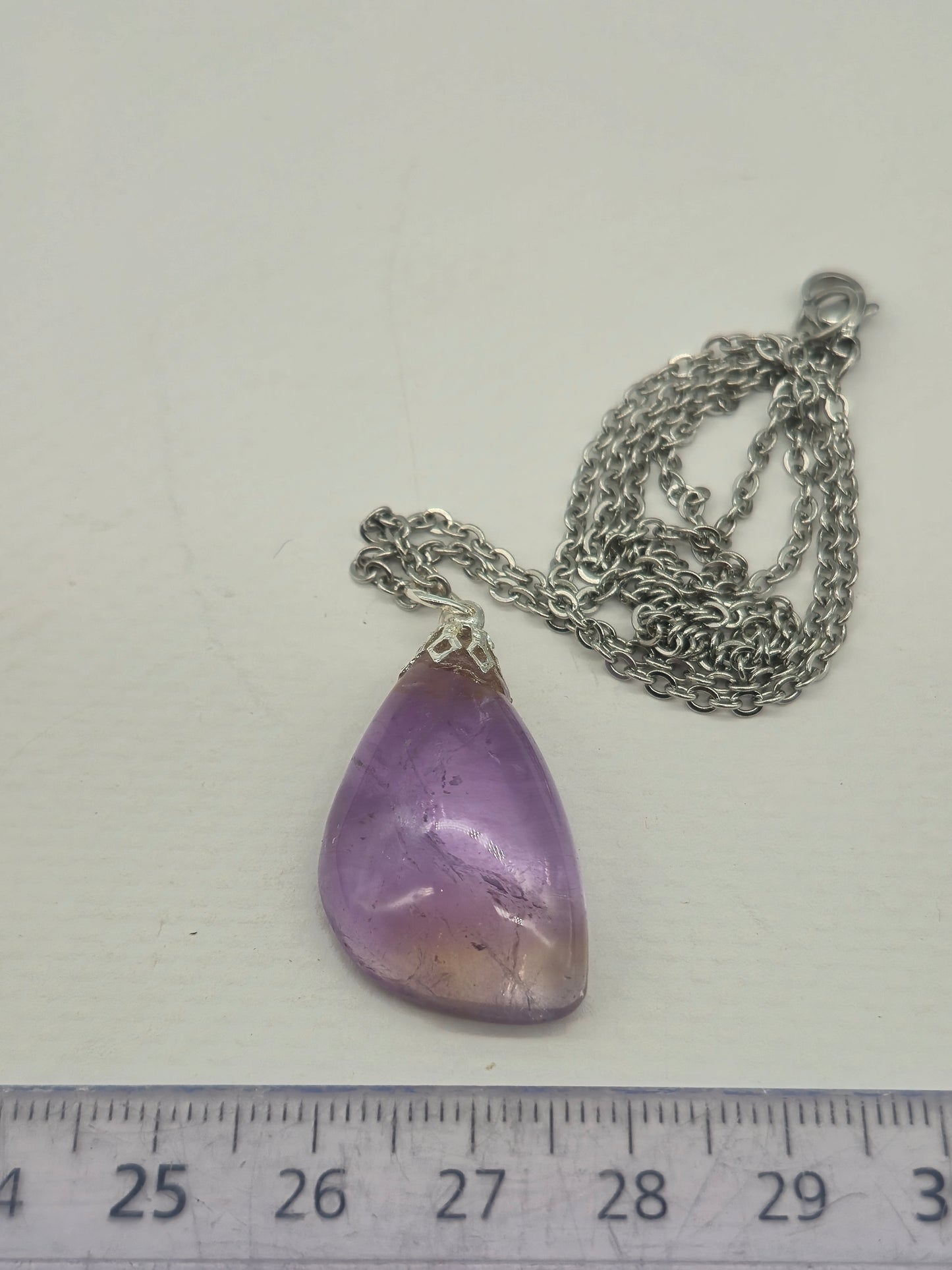 Ametrine Crystal Necklace Silver Hook 925  Stailnless steel Chain, Healing Crystal