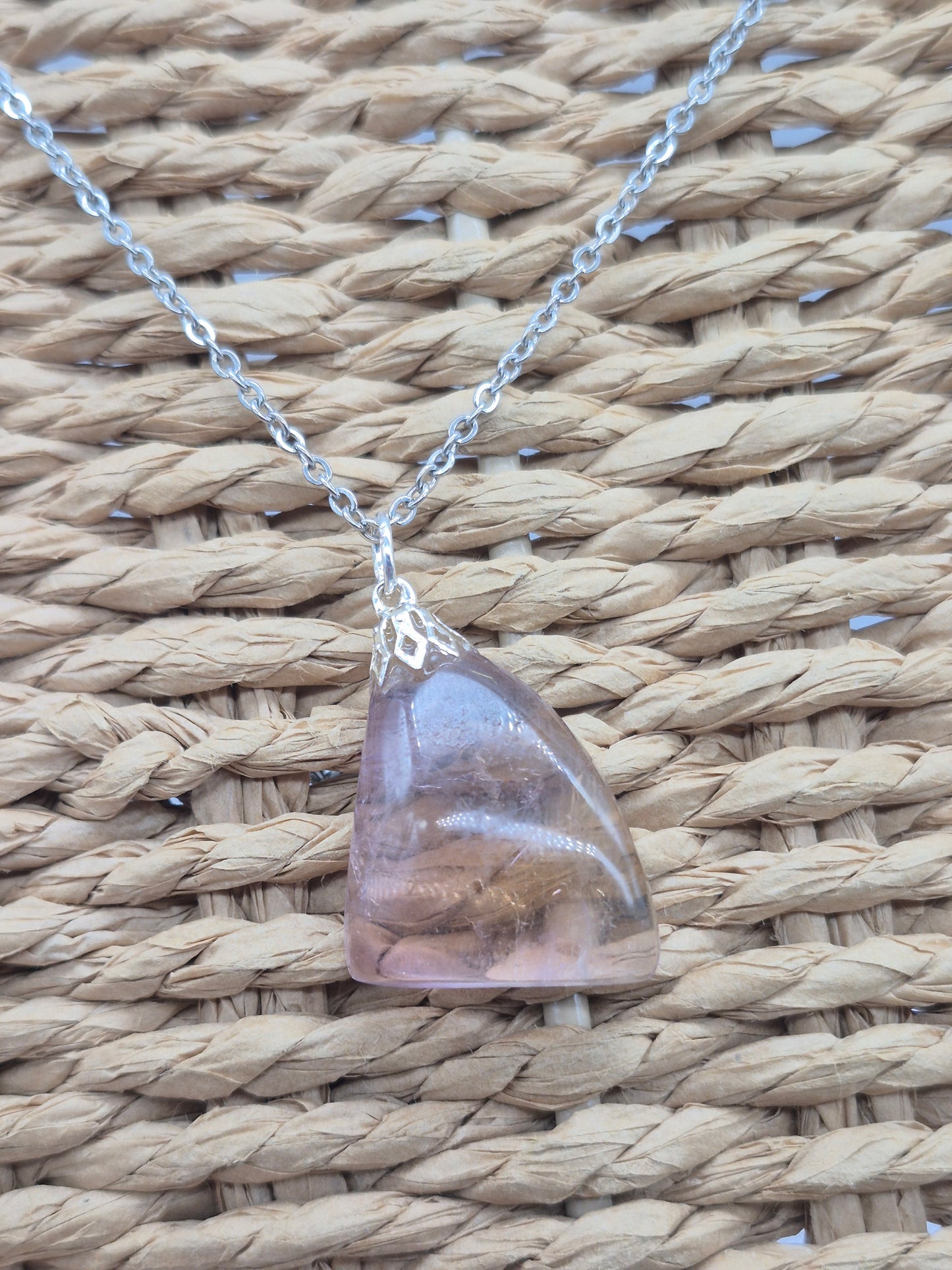 Ametrine Crystal Necklace Silver Hook 925  Stailnless steel Chain, Healing Crystal