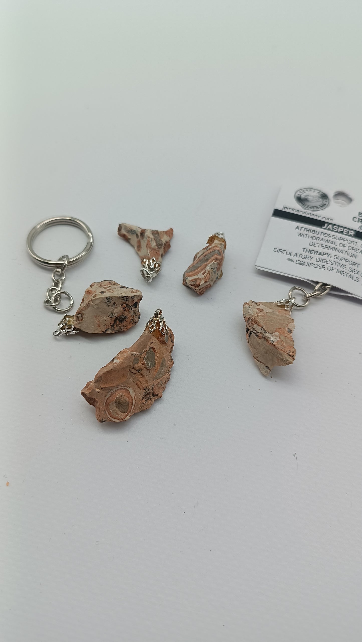 Natural Leopard Jasper Crystal Keychain