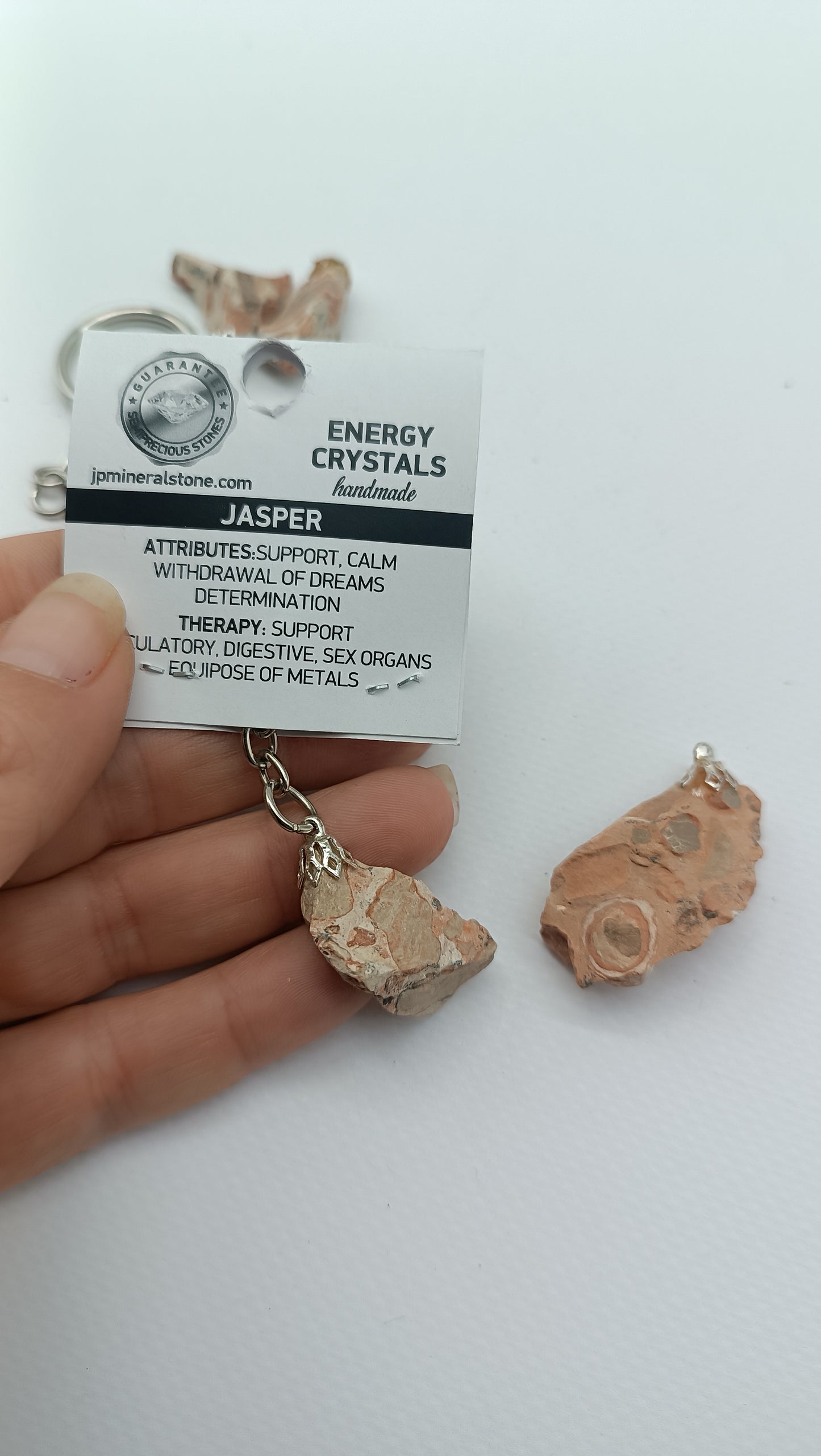 Natural Leopard Jasper Crystal Keychain