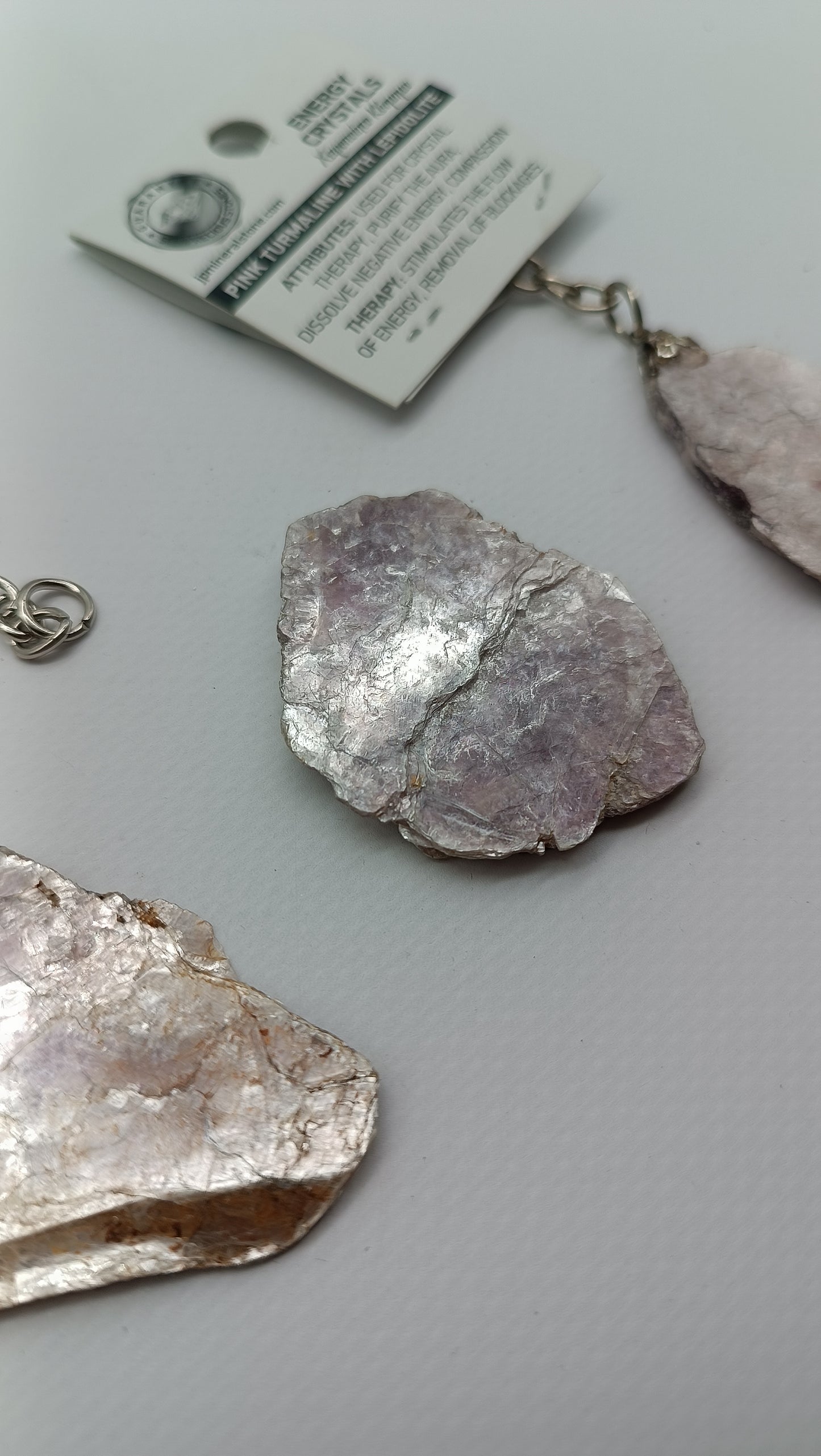 Natural Lepidolite  Crystal Keychain