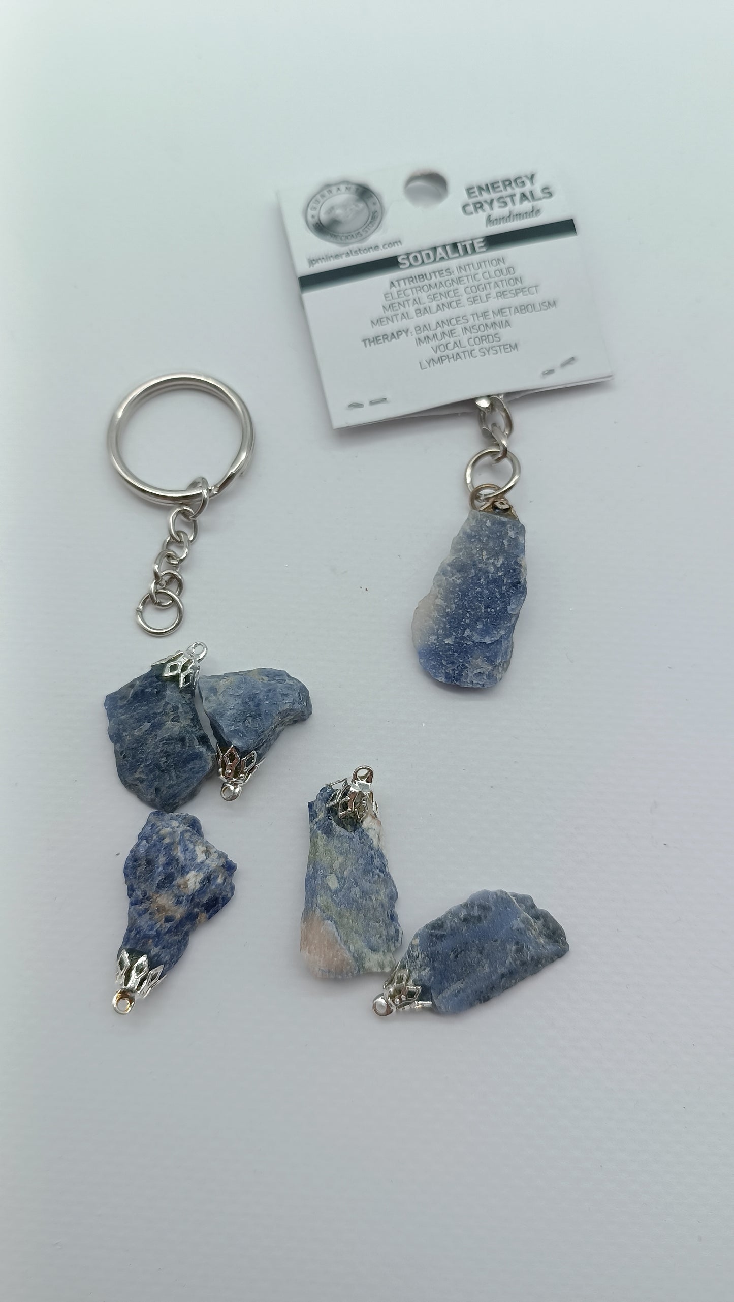 Natural Sodalite Crystal Keychain