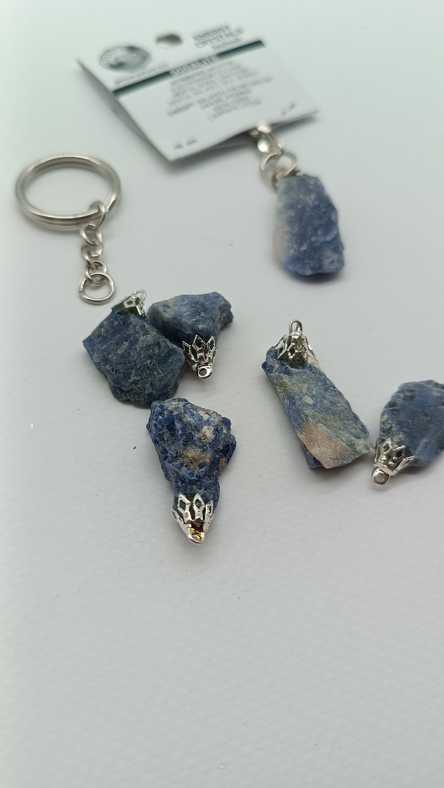 Natural Sodalite Crystal Keychain
