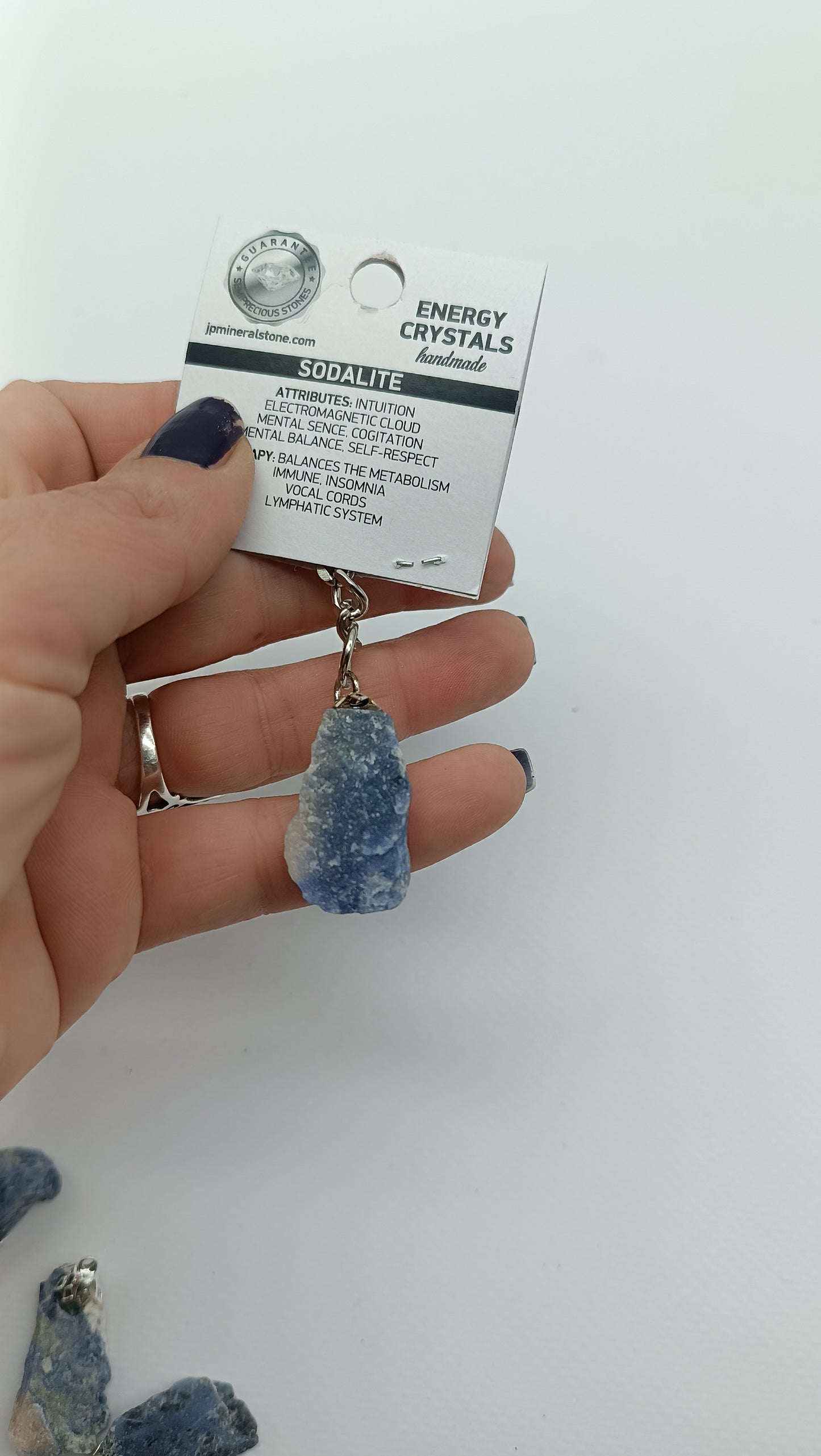 Natural Sodalite Crystal Keychain