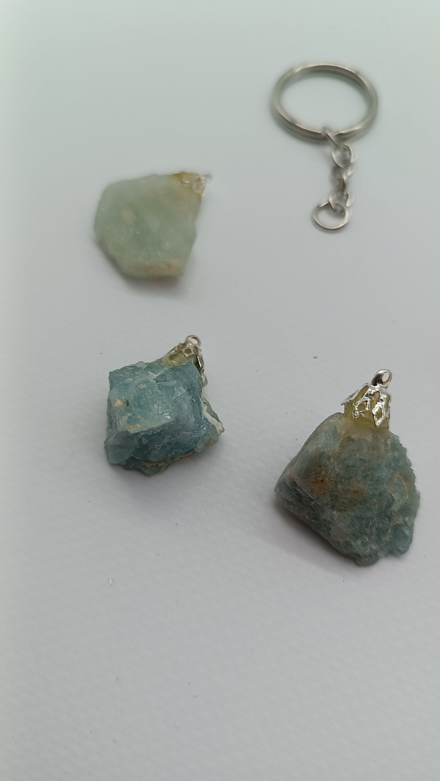 Natural Aqua Marine Crystal Keychain