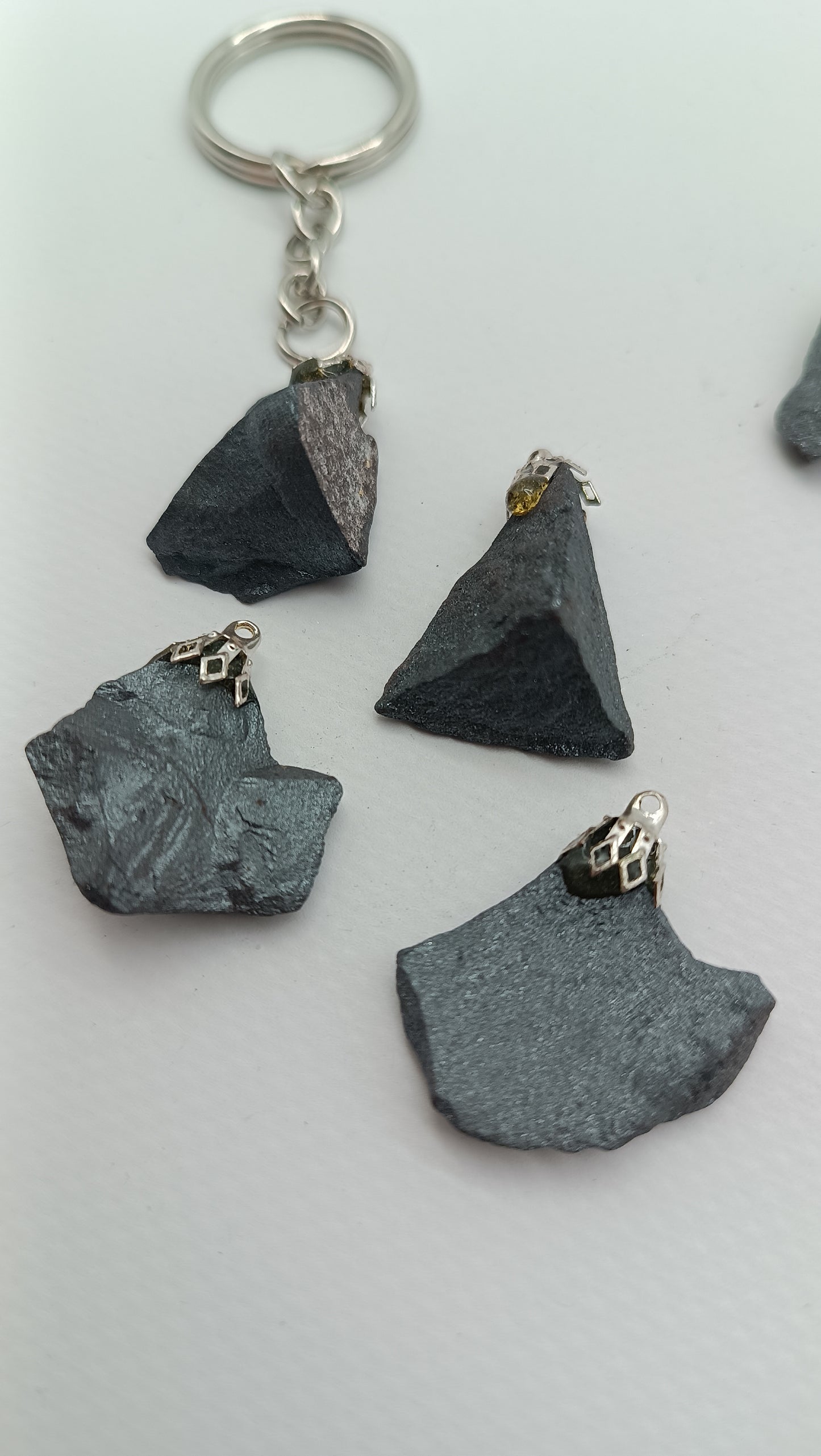 Natural Hematite Crystal Keychain