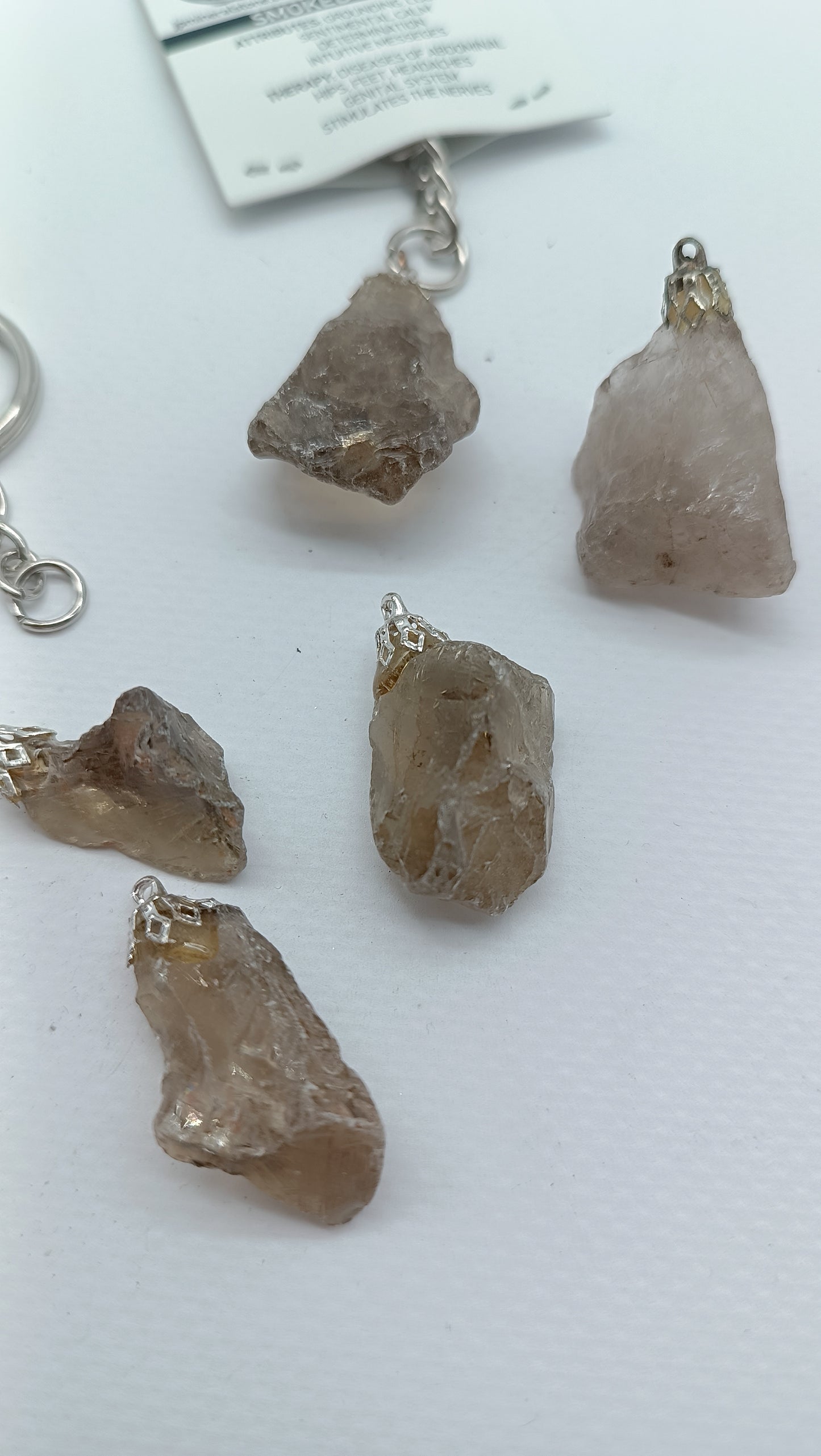 Smoked Quartz Keychain Healing Crystal Accessories Zodiac Mineral Stone