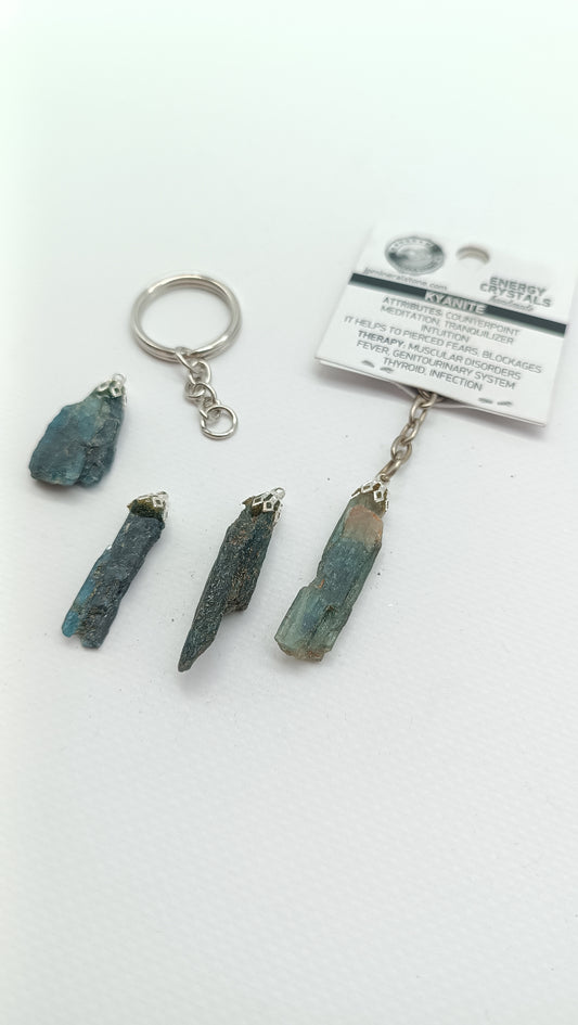 Μπρελόκ από φυσικό μπλε κυανίτη από κρύσταλλο