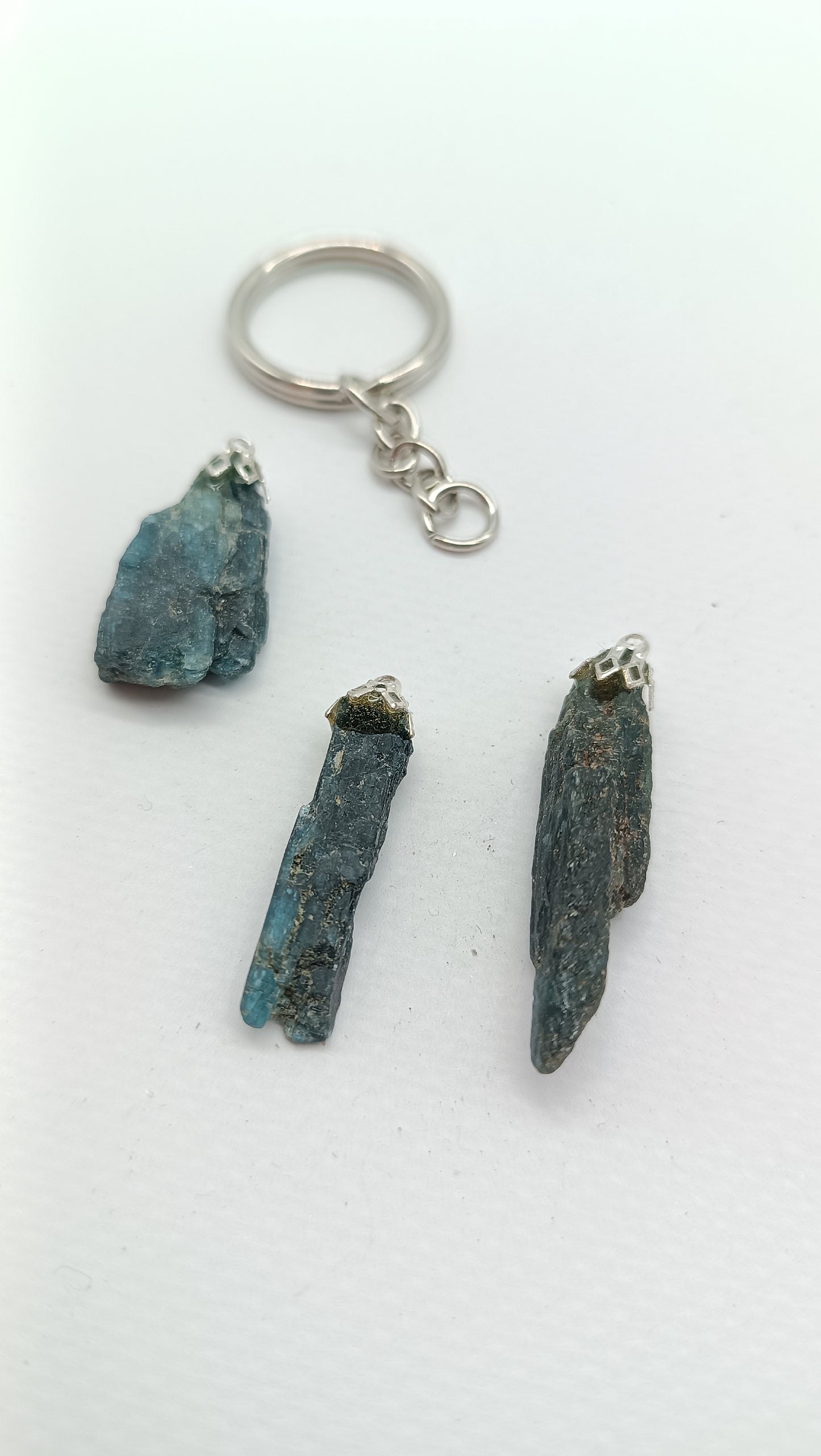 Natural Blue Kyanite Crystal Keychain