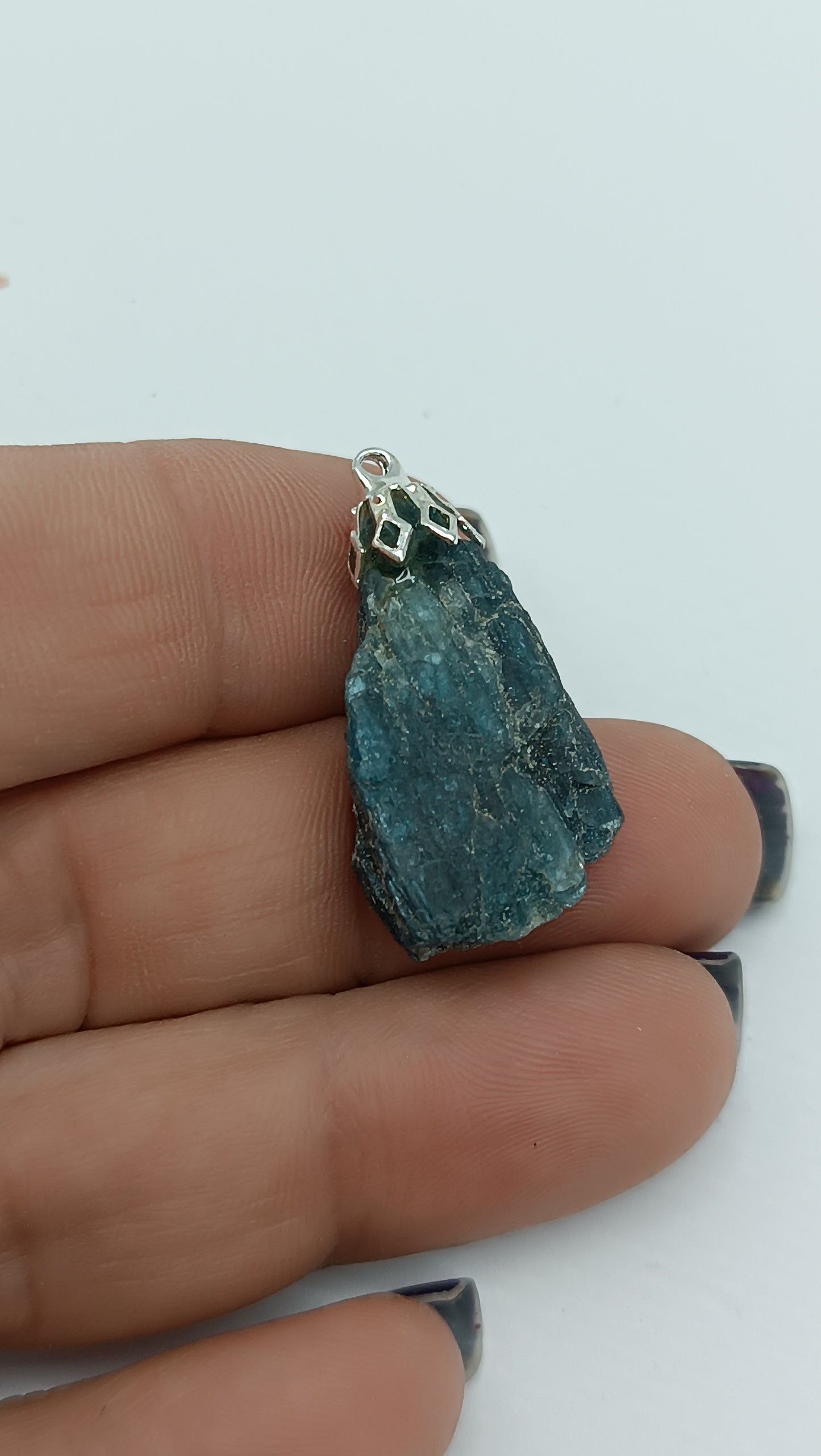 Natural Blue Kyanite Crystal Keychain