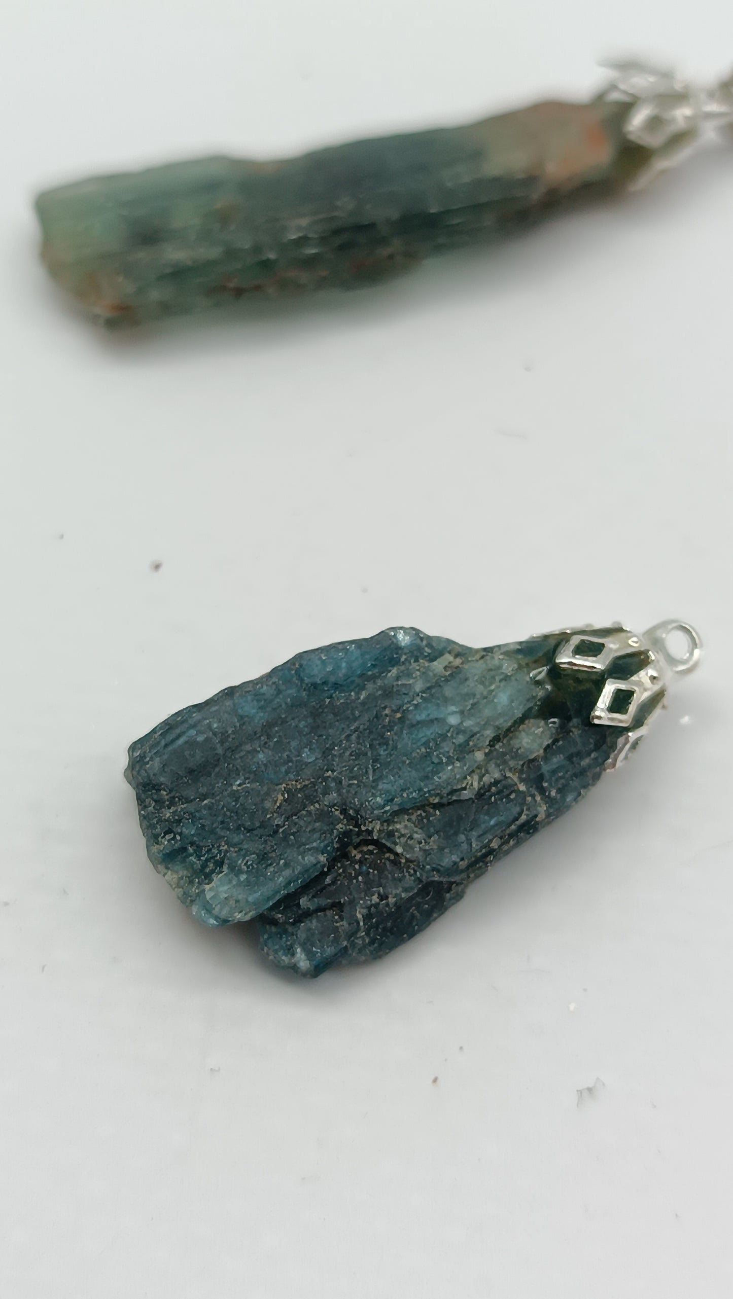 Natural Blue Kyanite Crystal Keychain