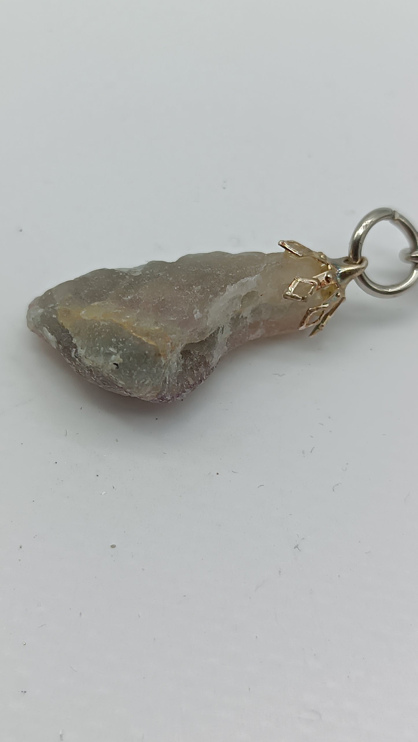Natural Green Fluorite Crystal Keychain