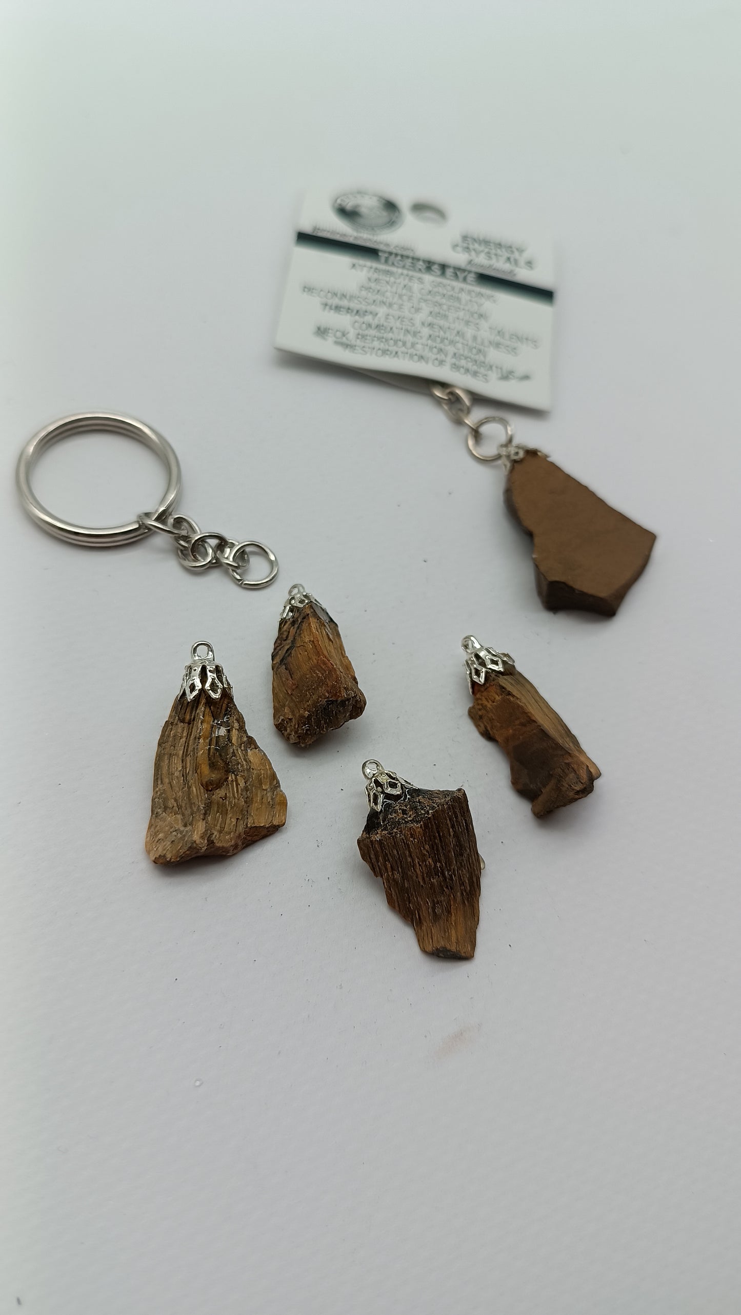 Natural Tiger's Eye Crystal Keychain