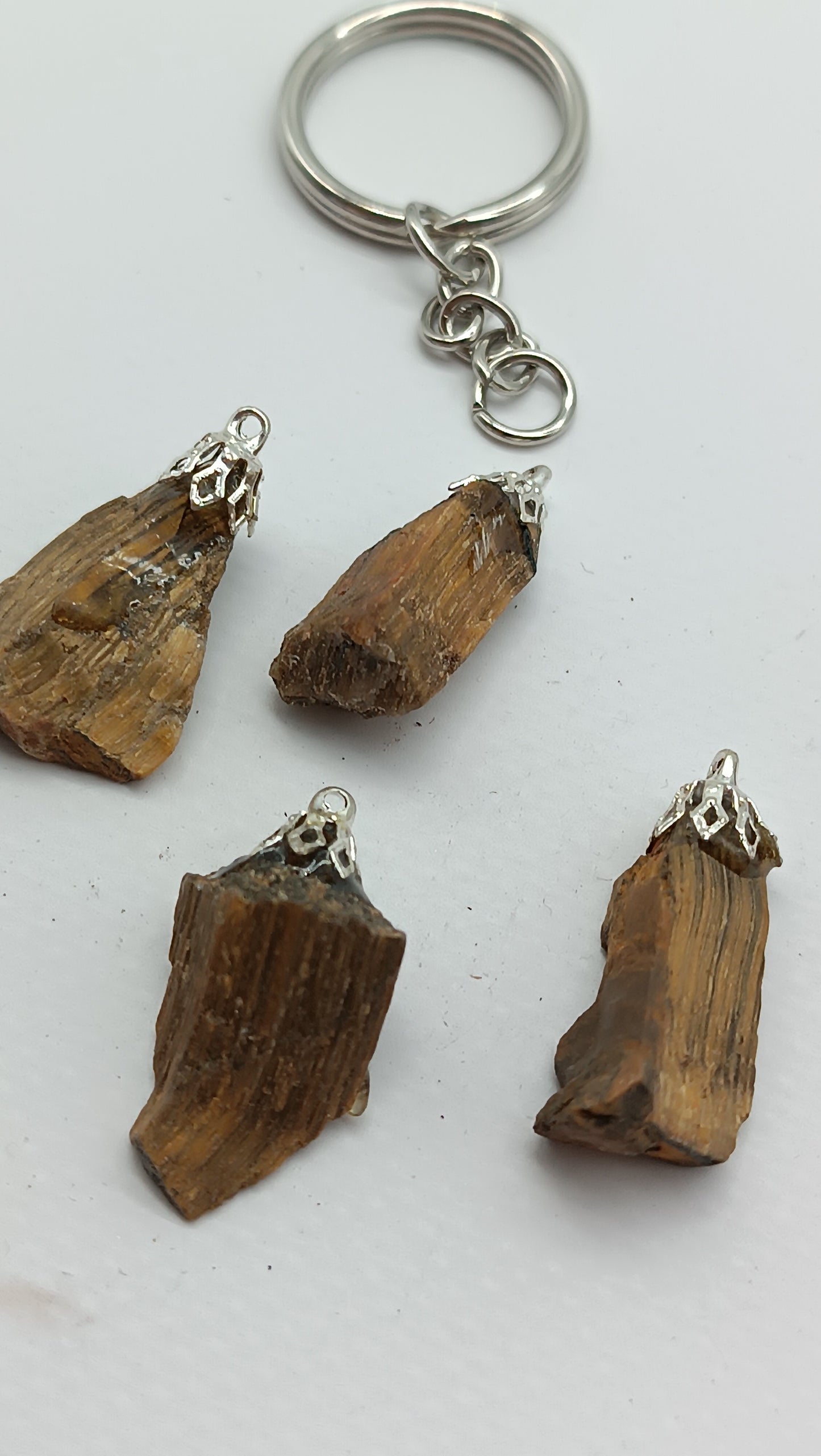 Natural Tiger's Eye Crystal Keychain