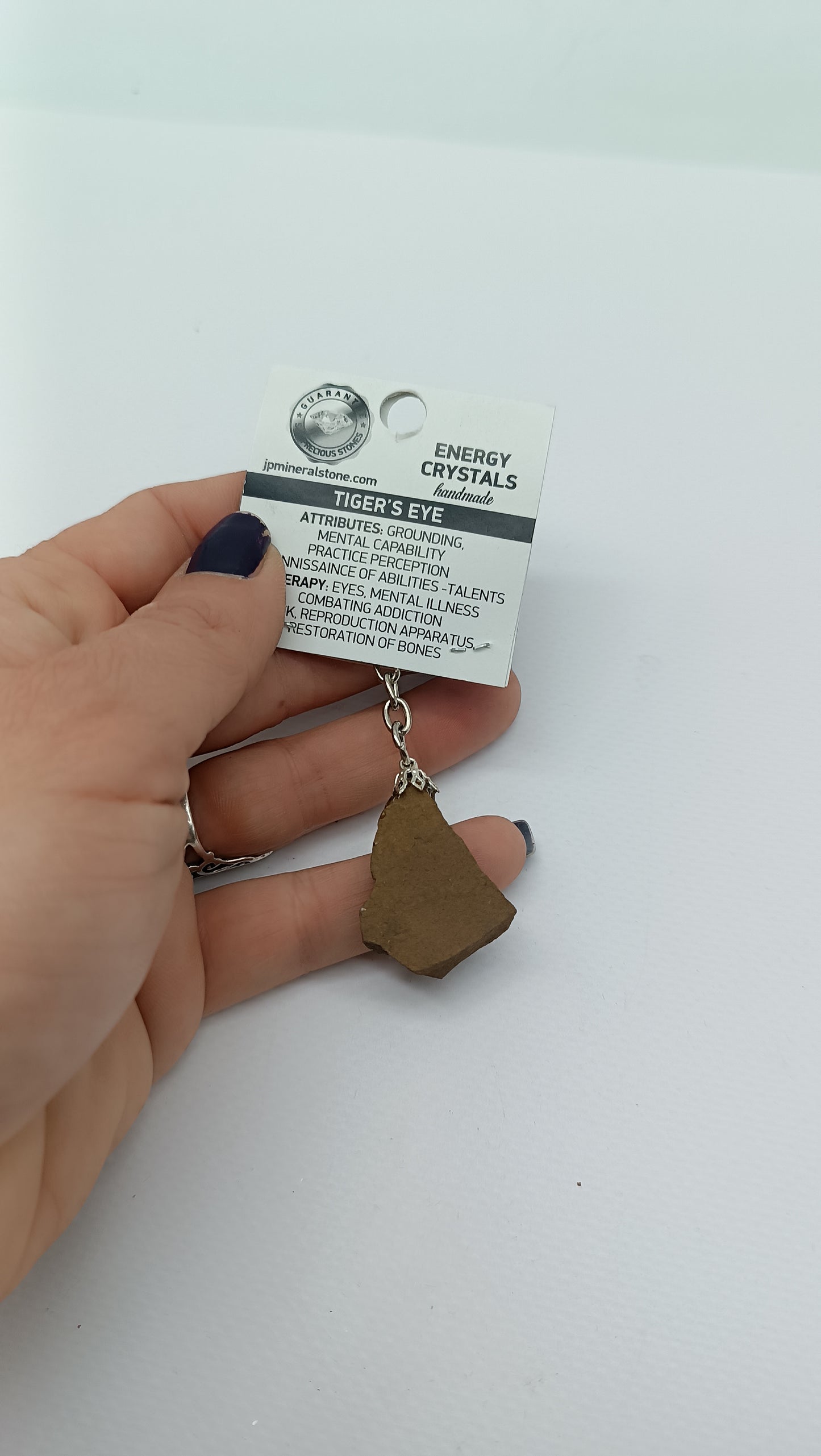 Natural Tiger's Eye Crystal Keychain